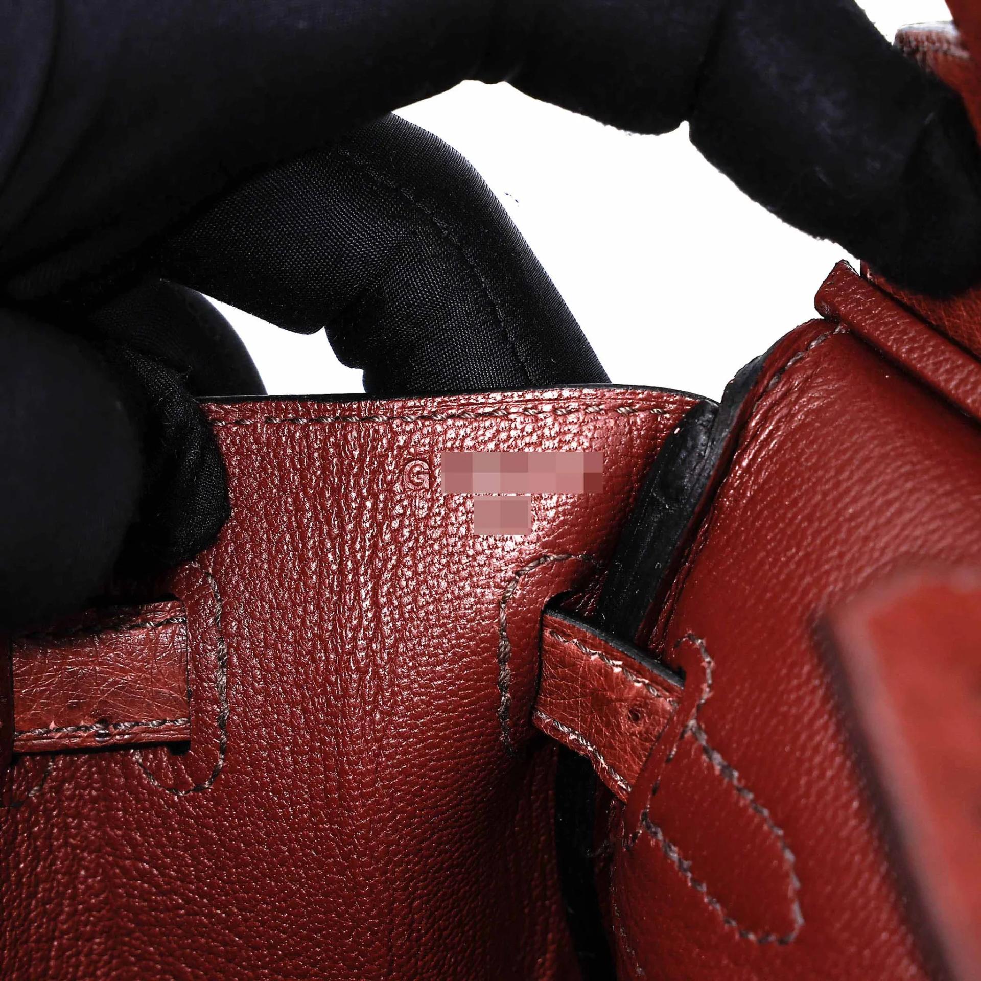 Brand New ( Rank N ) HERMÈS Birkin 25 Rouge H (55) Ostrich Gold hardware G (2026) - 13