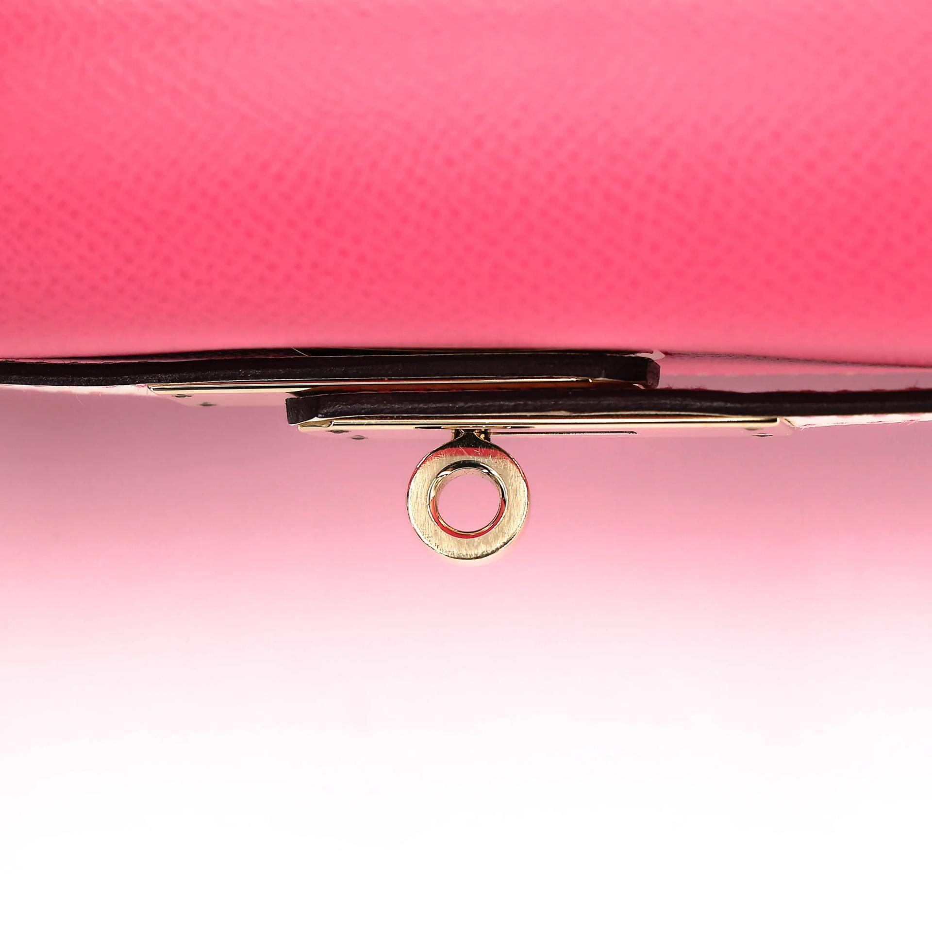 Very Good ( Rank A) HERMÈS Special Order Kelly 28 HSS Rose Azalee (8W) Nata (I2) Epsom Permabrass hardware C (2018) - 19