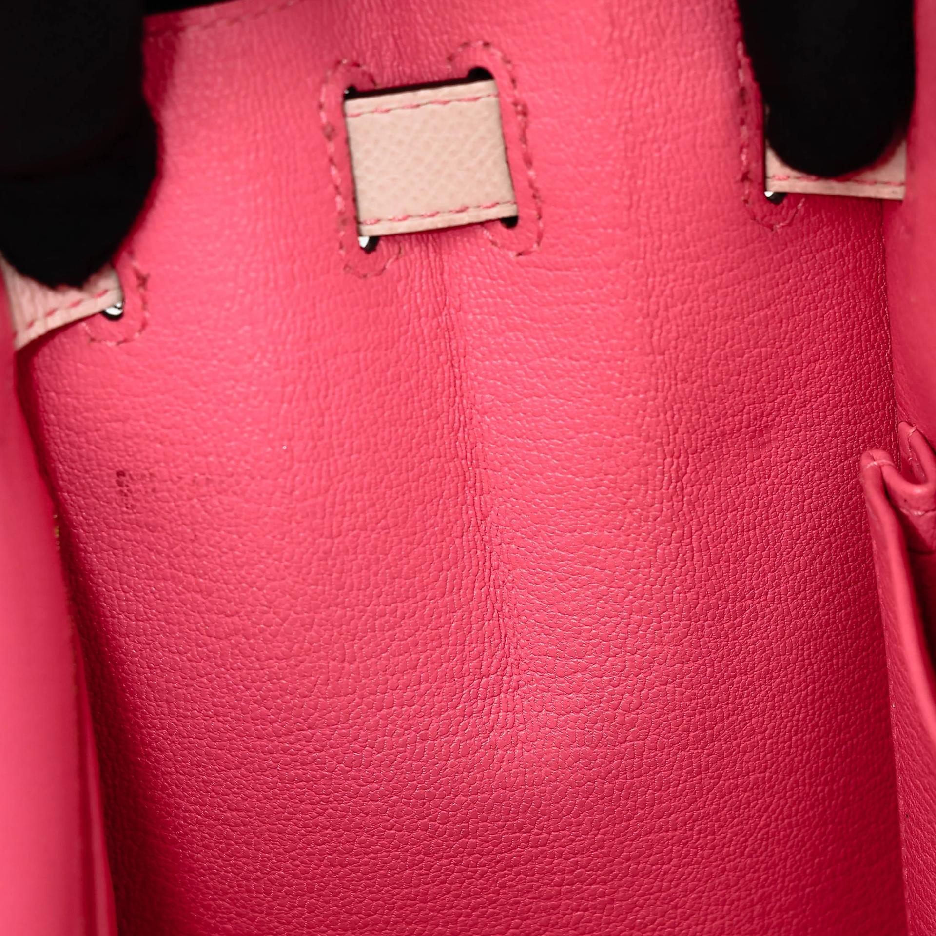 Very Good ( Rank A) HERMÈS Special Order Kelly 28 HSS Rose Azalee (8W) Nata (I2) Epsom Permabrass hardware C (2018) - 28