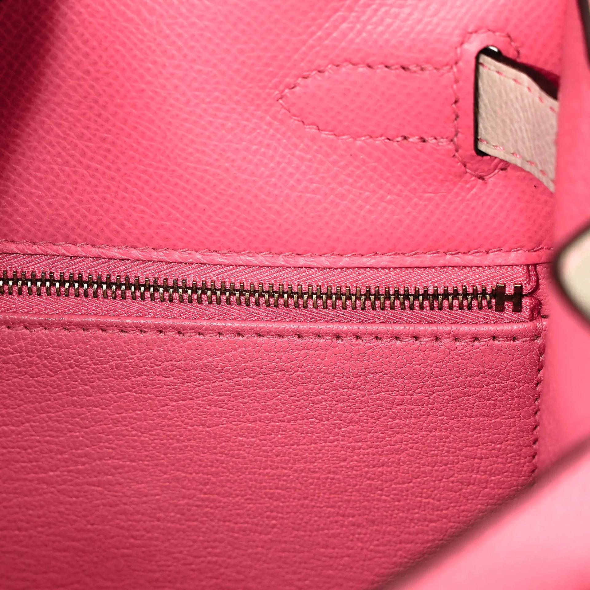 Very Good ( Rank A) HERMÈS Special Order Kelly 28 HSS Rose Azalee (8W) Nata (I2) Epsom Permabrass hardware C (2018) - 26