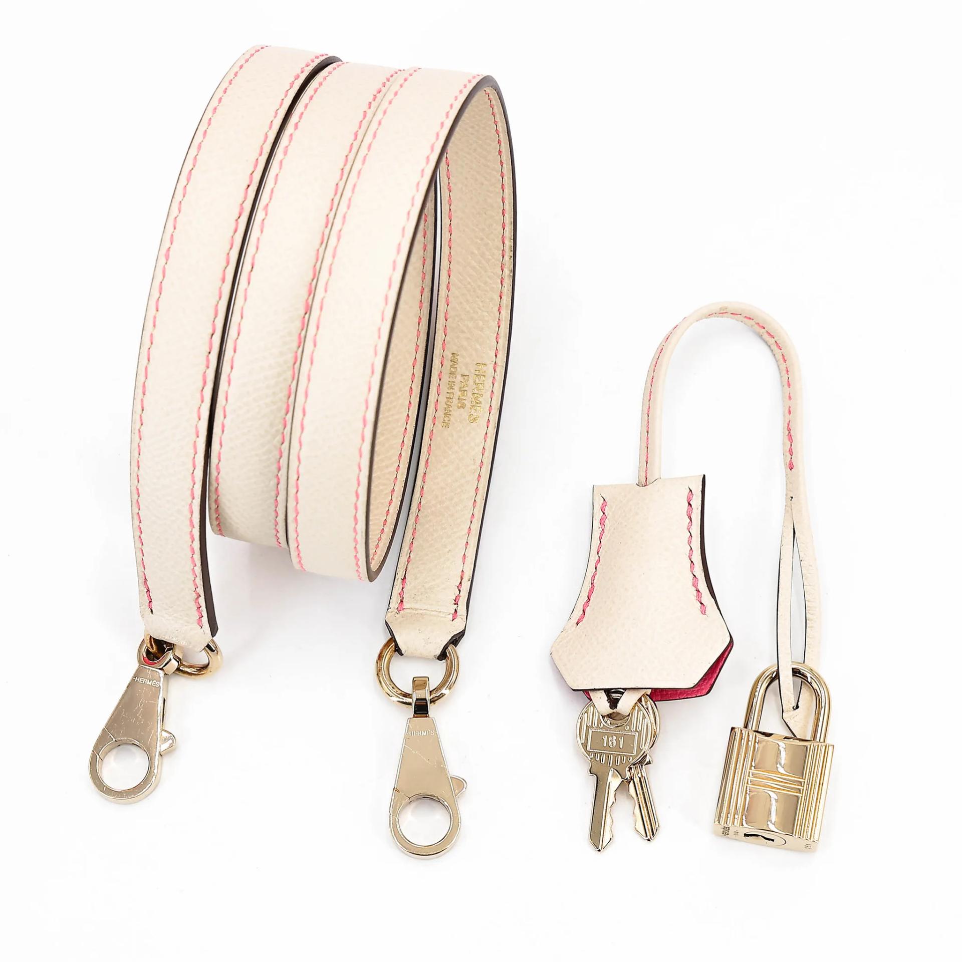 Very Good ( Rank A) HERMÈS Special Order Kelly 28 HSS Rose Azalee (8W) Nata (I2) Epsom Permabrass hardware C (2018) - 33