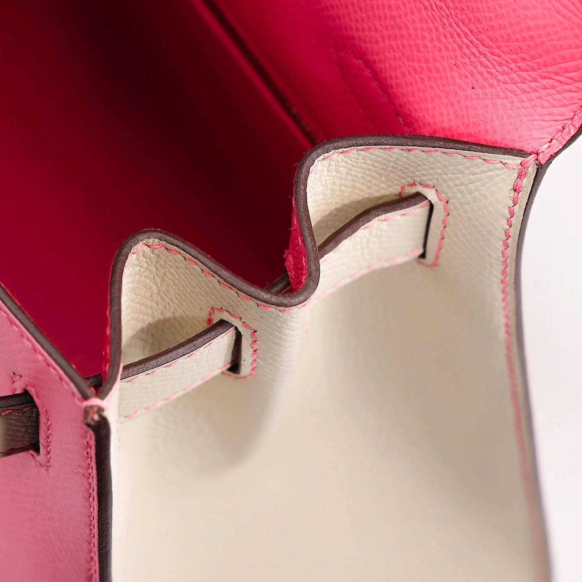 Very Good ( Rank A) HERMÈS Special Order Kelly 28 HSS Rose Azalee (8W) Nata (I2) Epsom Permabrass hardware C (2018) - 30