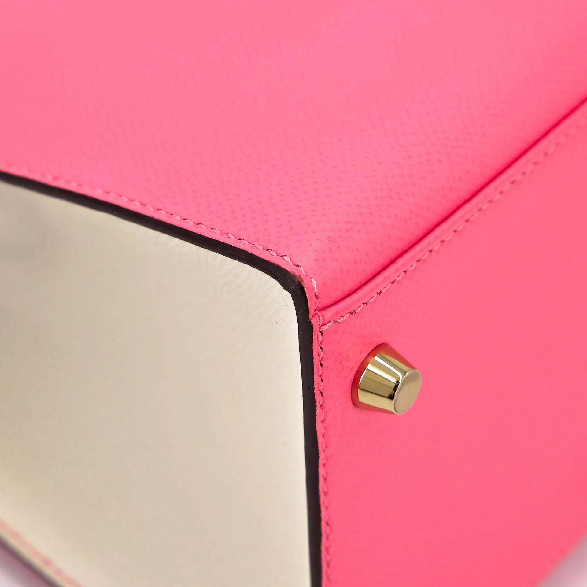 Very Good ( Rank A) HERMÈS Special Order Kelly 28 HSS Rose Azalee (8W) Nata (I2) Epsom Permabrass hardware C (2018) - 11