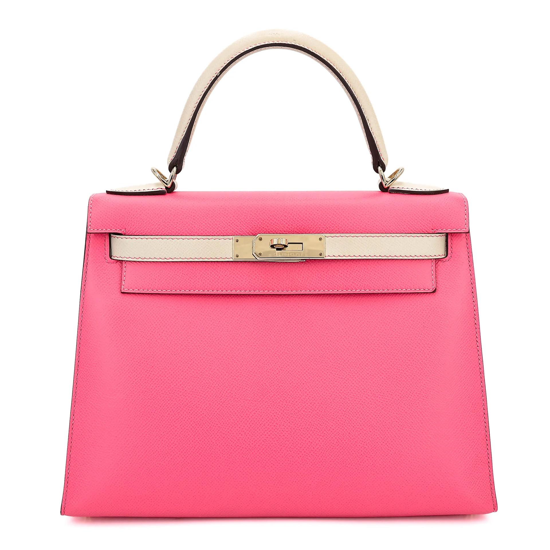 Very Good ( Rank A) HERMÈS Special Order Kelly 28 HSS Rose Azalee (8W) Nata (I2) Epsom Permabrass hardware C (2018) - 1