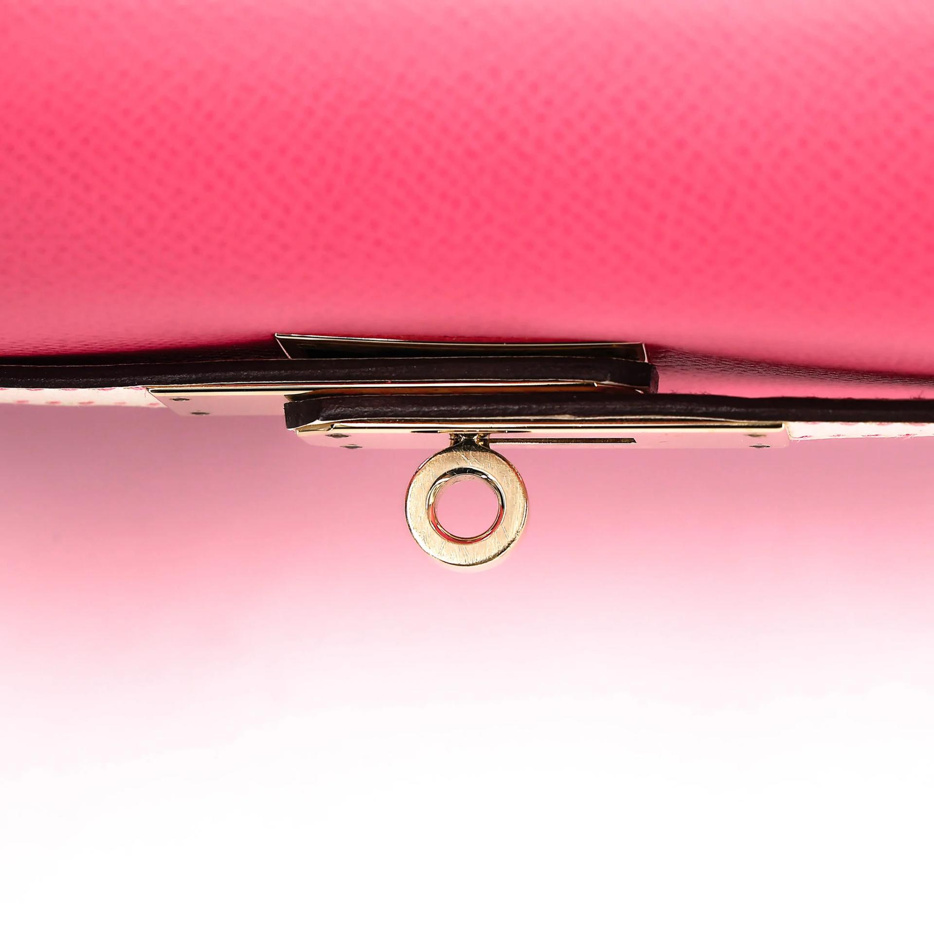 Very Good ( Rank A) HERMÈS Special Order Kelly 28 HSS Rose Azalee (8W) Nata (I2) Epsom Permabrass hardware C (2018) - 20