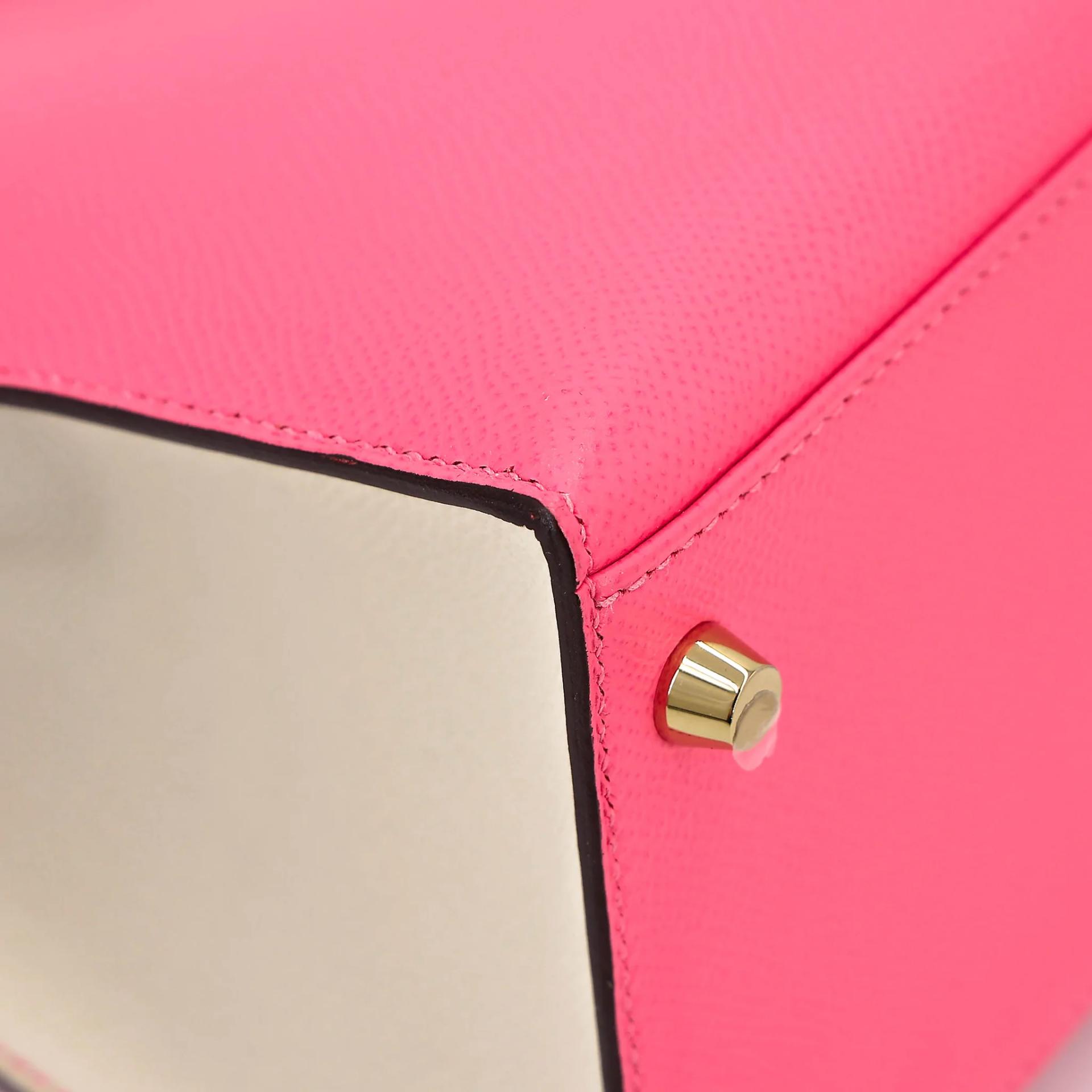 Very Good ( Rank A) HERMÈS Special Order Kelly 28 HSS Rose Azalee (8W) Nata (I2) Epsom Permabrass hardware C (2018) - 9