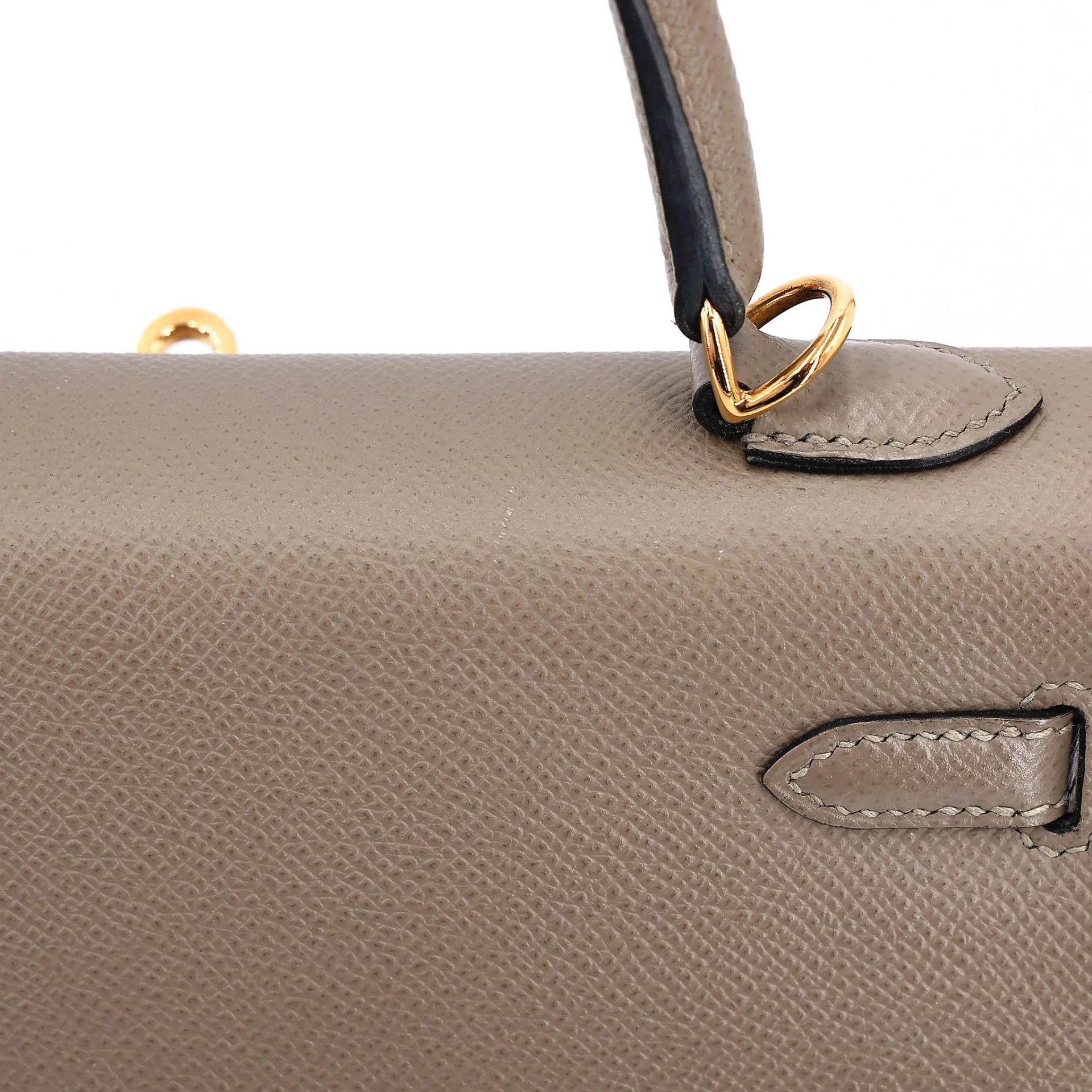 ランク A HERMÈS エルメス ケリー25 セリエ グリアスファルト (M8) エプソン ゴールド金具 C刻印 (2018) - 13