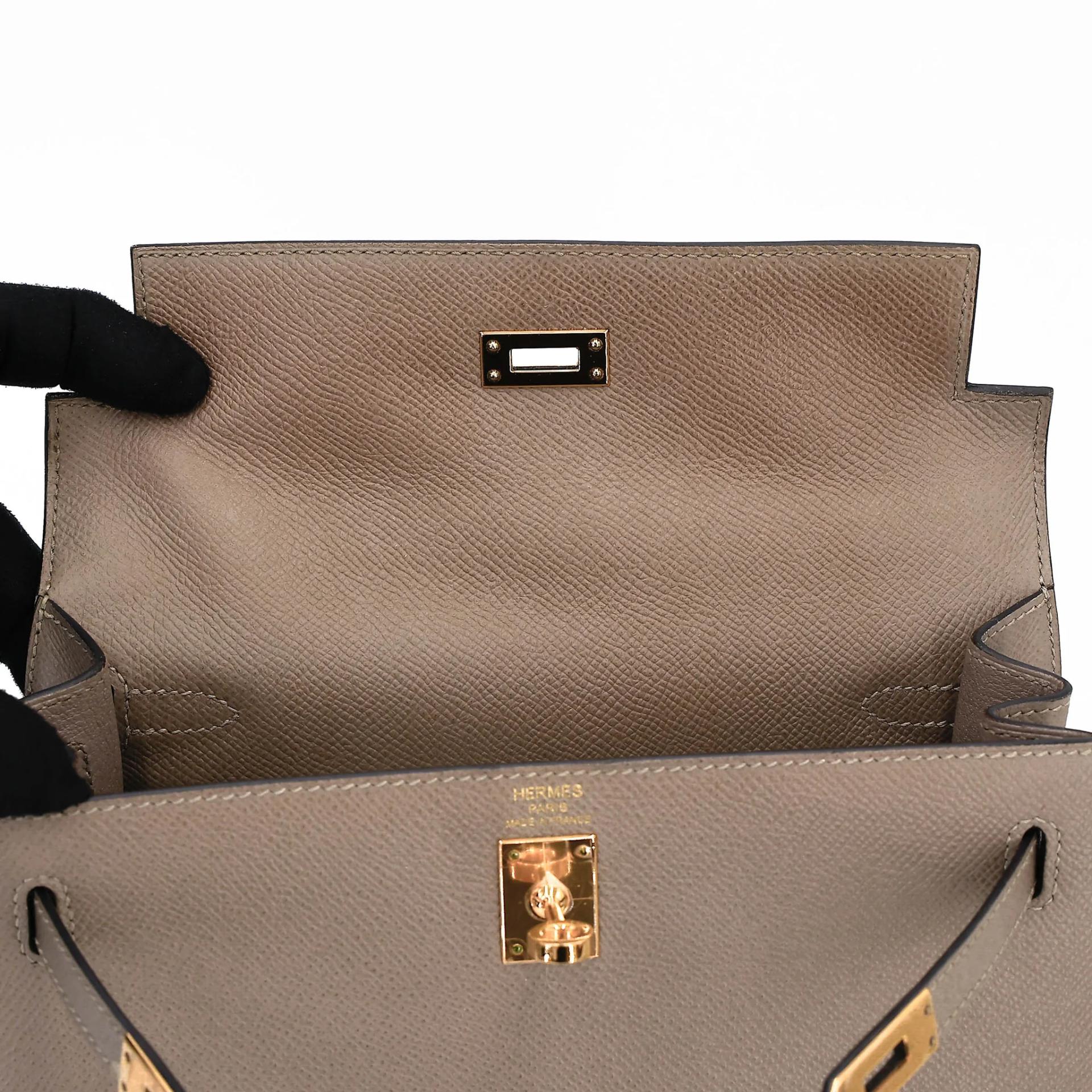 ランク A HERMÈS エルメス ケリー25 セリエ グリアスファルト (M8) エプソン ゴールド金具 C刻印 (2018) - 21