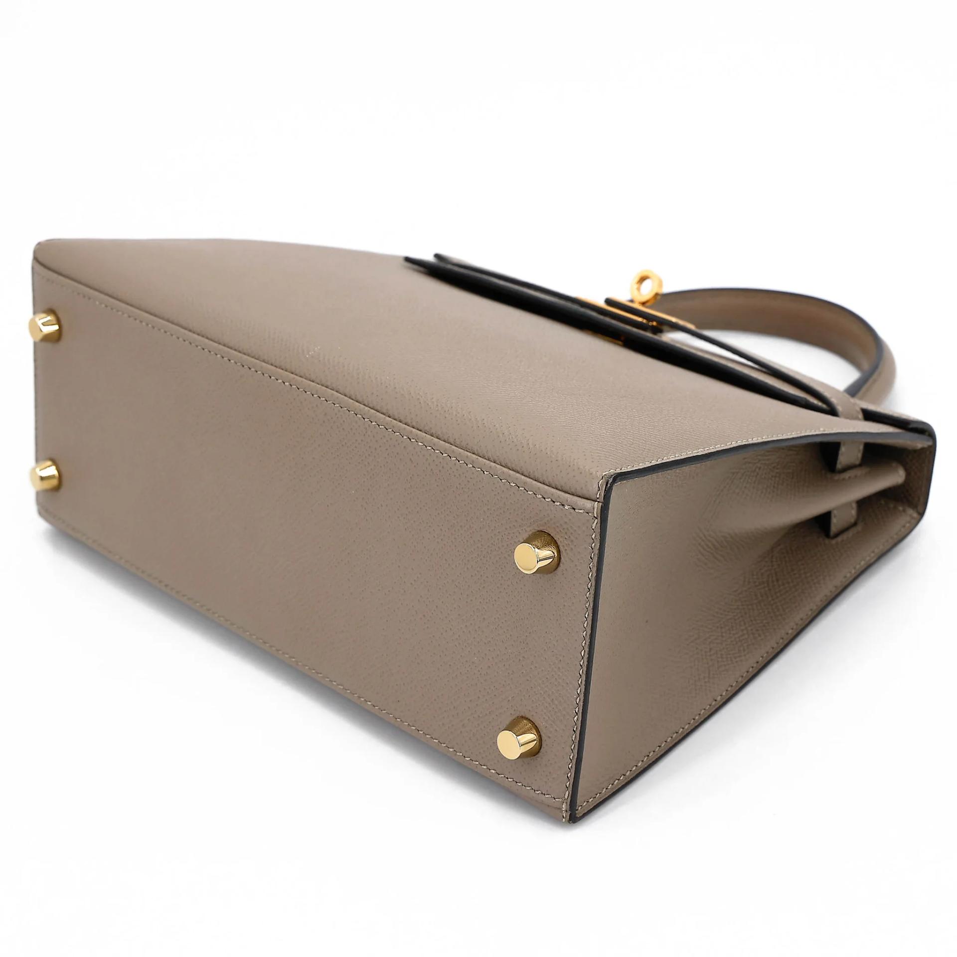 ランク A HERMÈS エルメス ケリー25 セリエ グリアスファルト (M8) エプソン ゴールド金具 C刻印 (2018) - 4