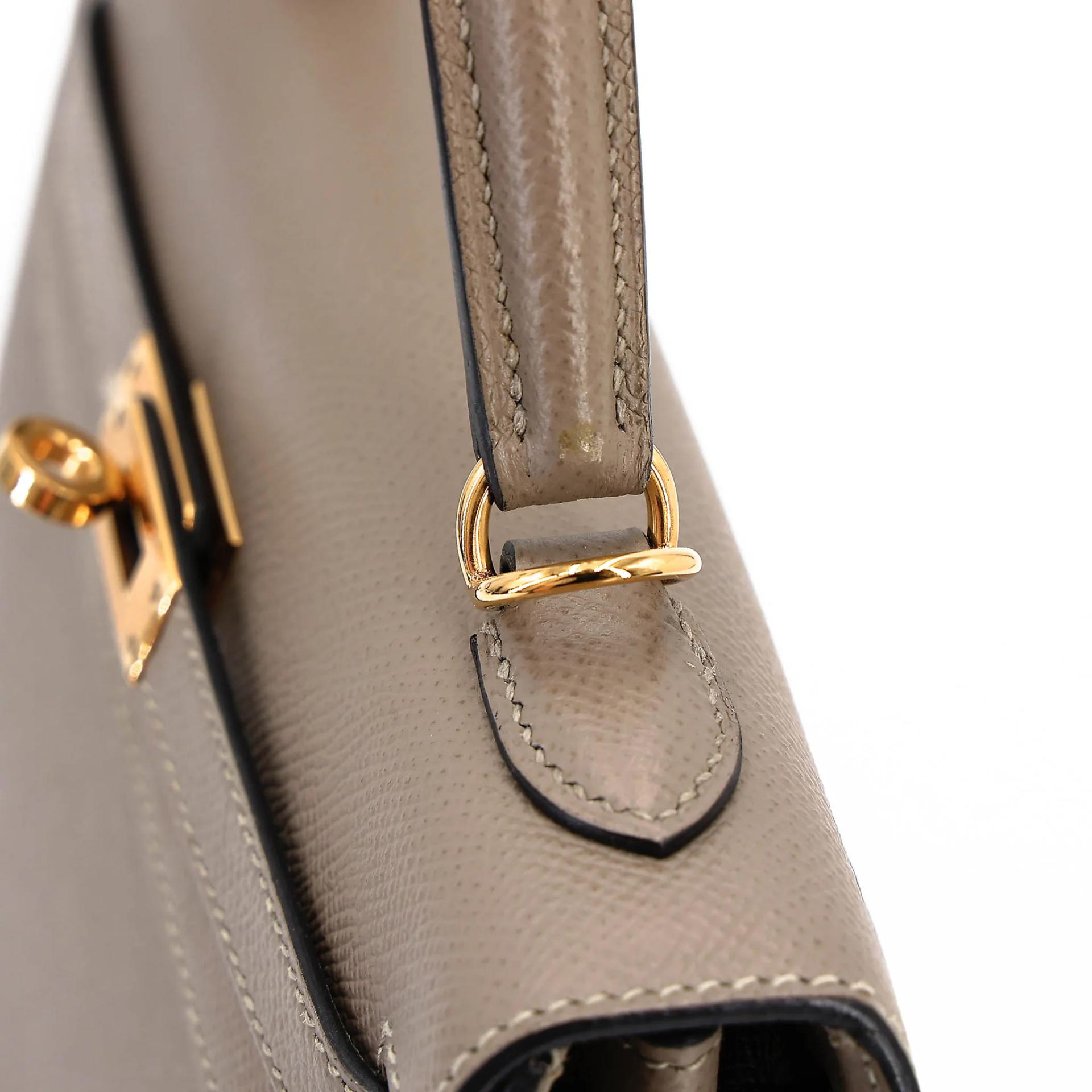 ランク A HERMÈS エルメス ケリー25 セリエ グリアスファルト (M8) エプソン ゴールド金具 C刻印 (2018) - 14