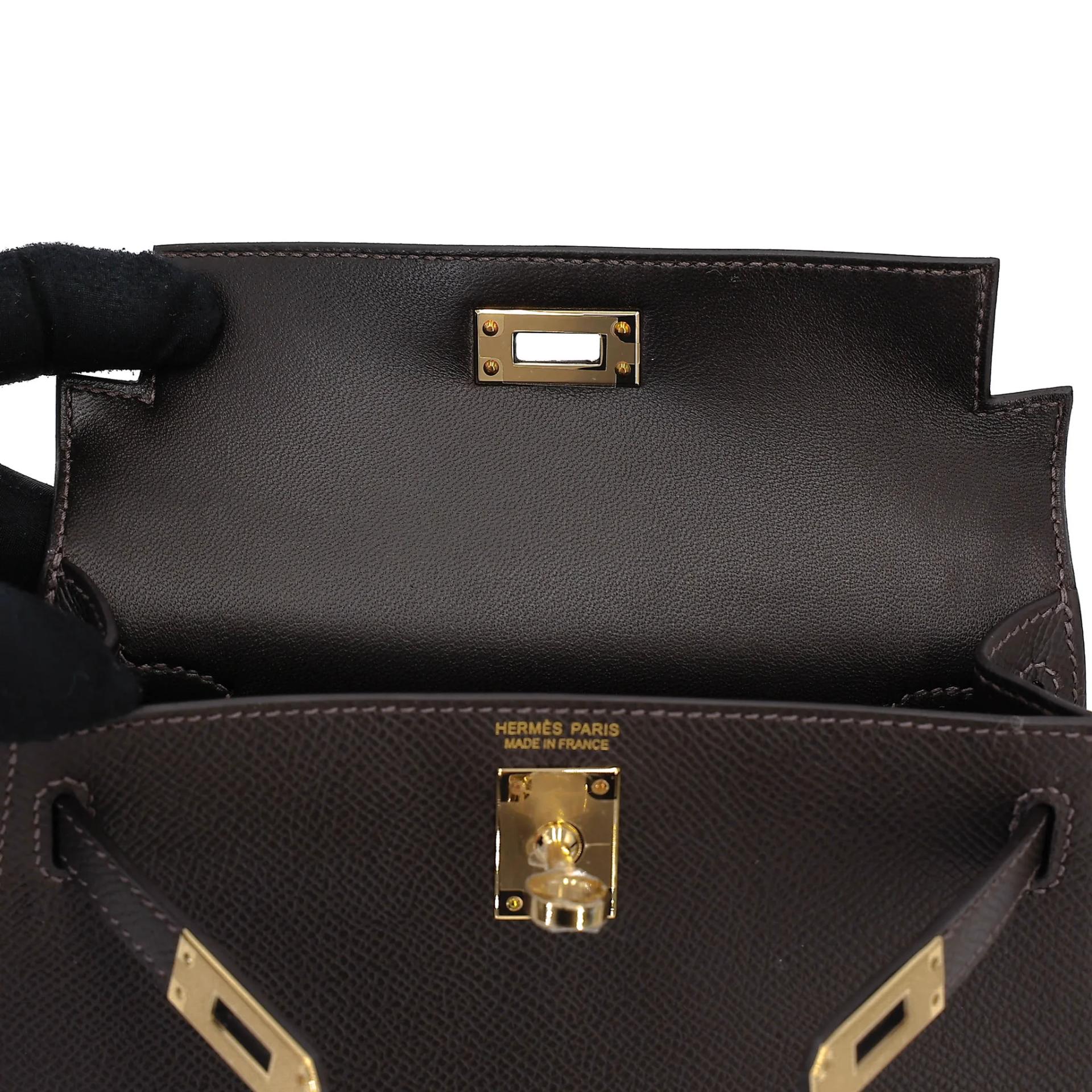 ランク N 新品 HERMÈS エルメス ミニケリー2 ベブラン（T3） エプソン シャンパンゴールド金具 G刻印 (2026) - 12