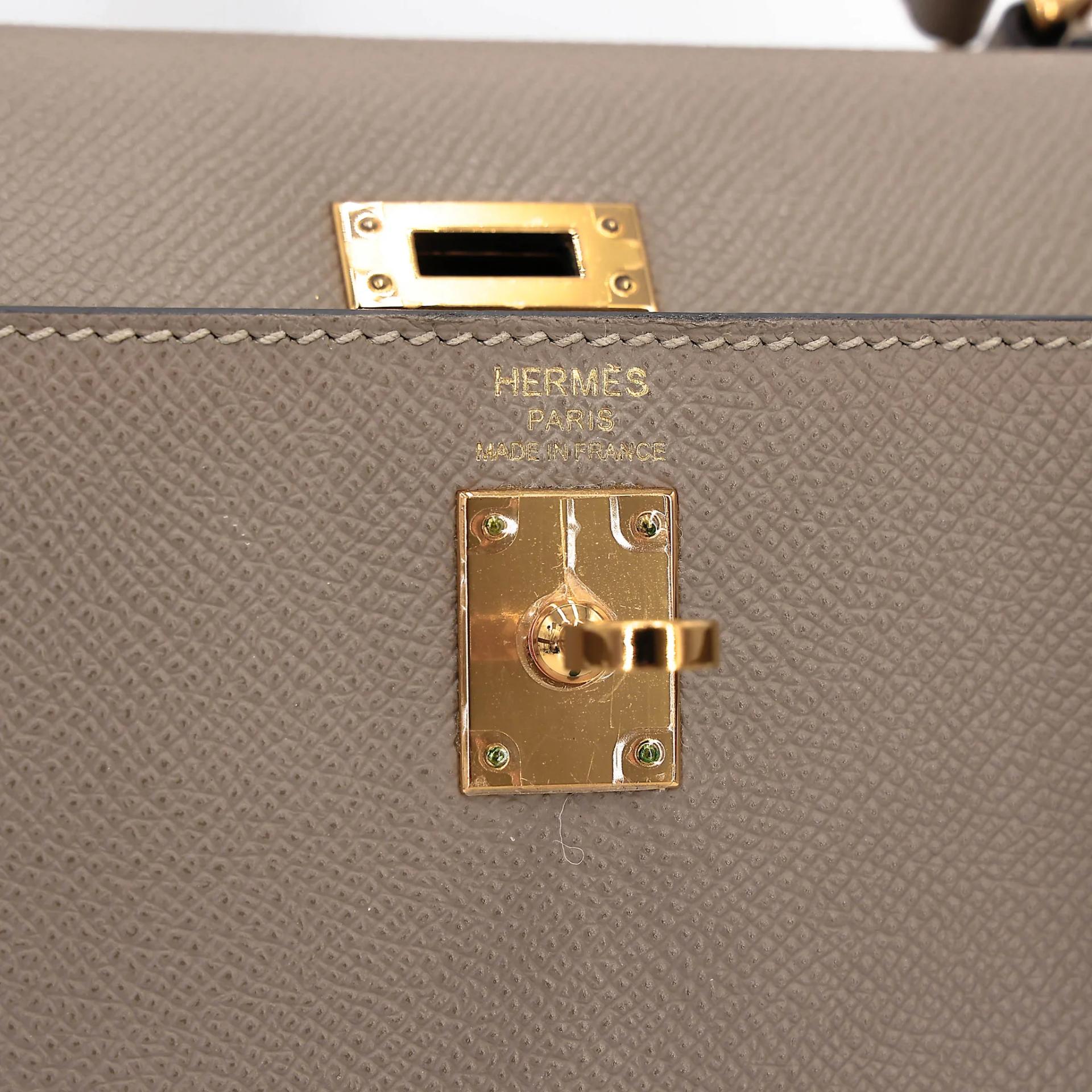 ランク A HERMÈS エルメス ケリー25 セリエ グリアスファルト (M8) エプソン ゴールド金具 C刻印 (2018) - 22