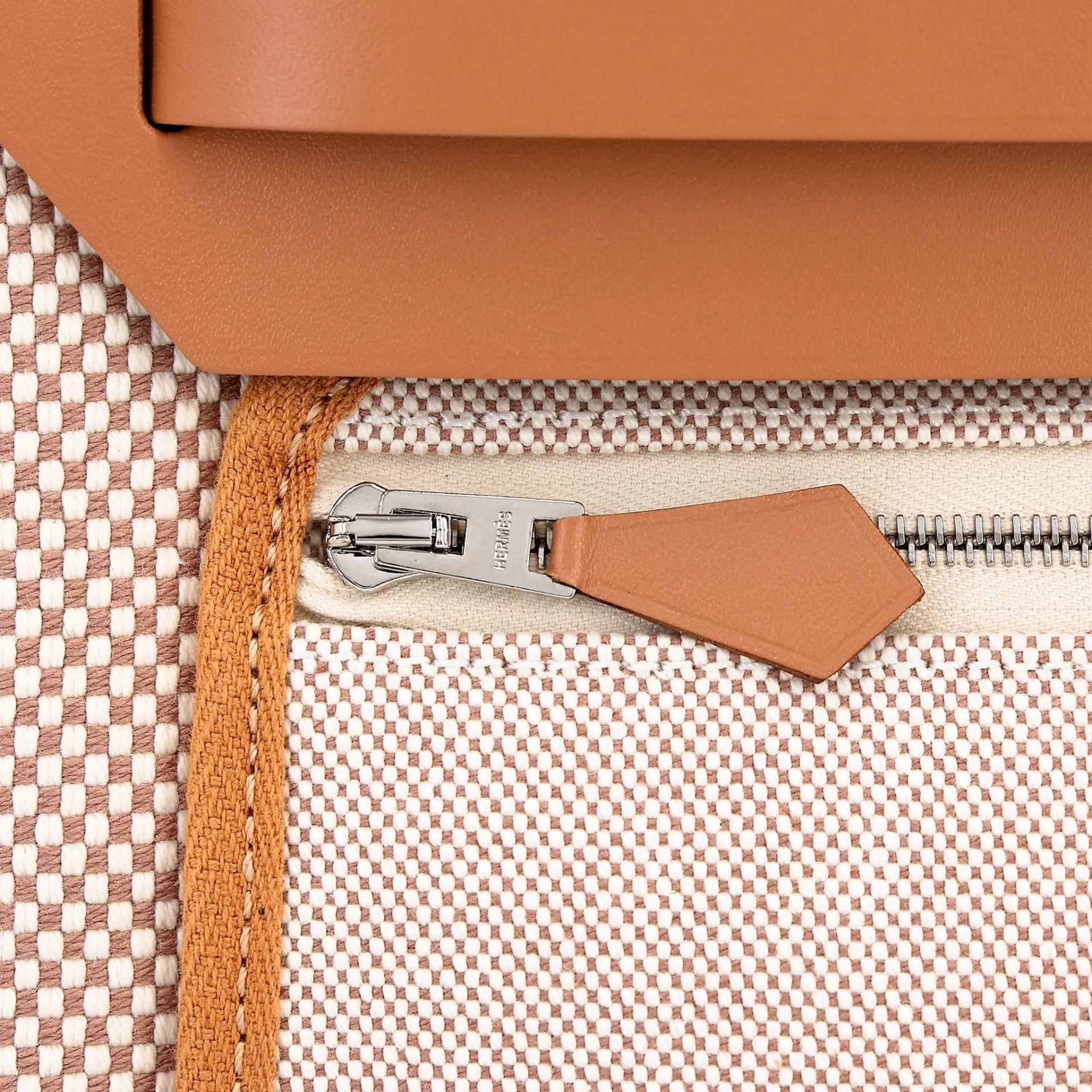 ランク N 新品 HERMÈS エルメス エールバッグPM ゴールド (37) トワルアッシュ シルバー金具 G刻印 (2026) - 9