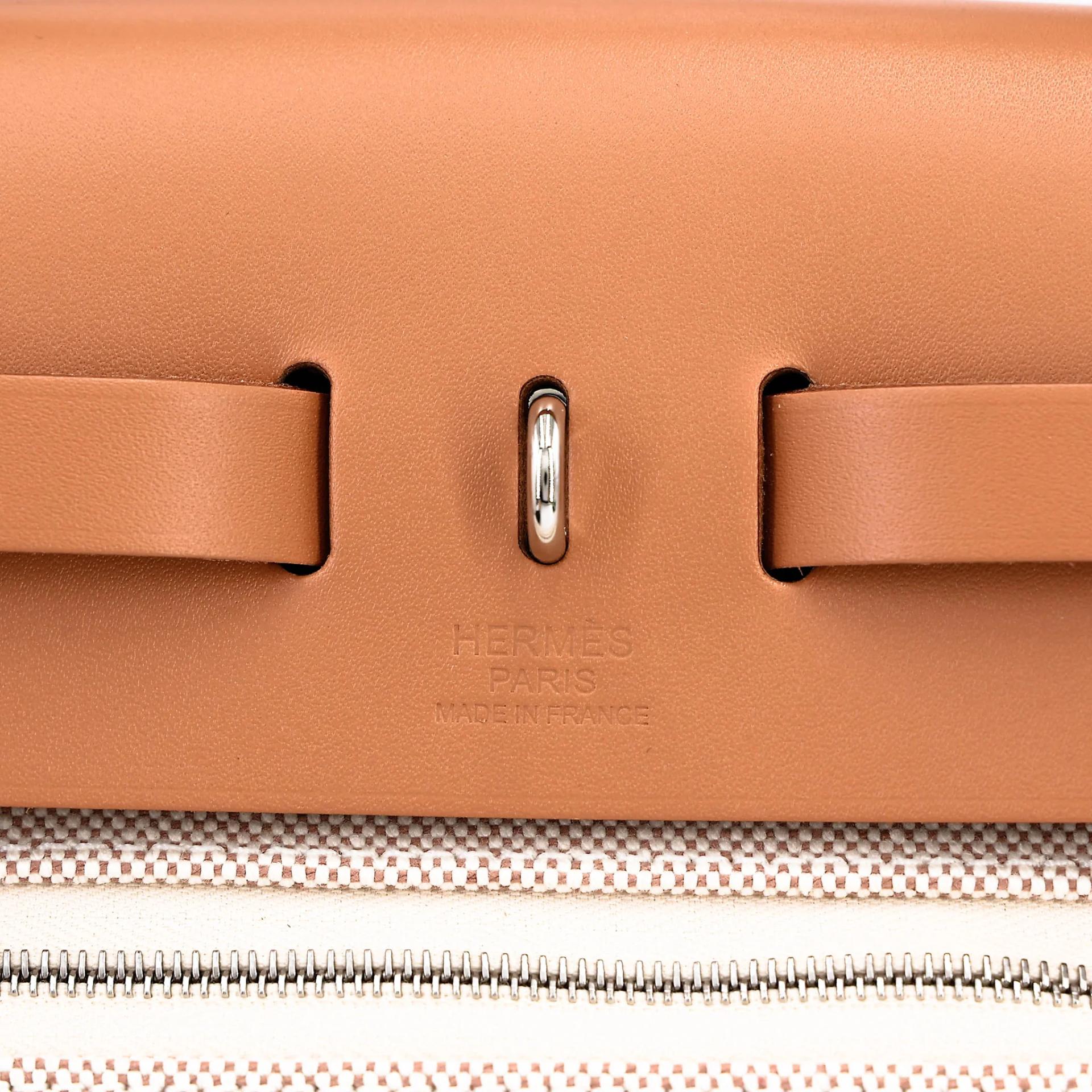 ランク N 新品 HERMÈS エルメス エールバッグPM ゴールド (37) トワルアッシュ シルバー金具 G刻印 (2026) - 11