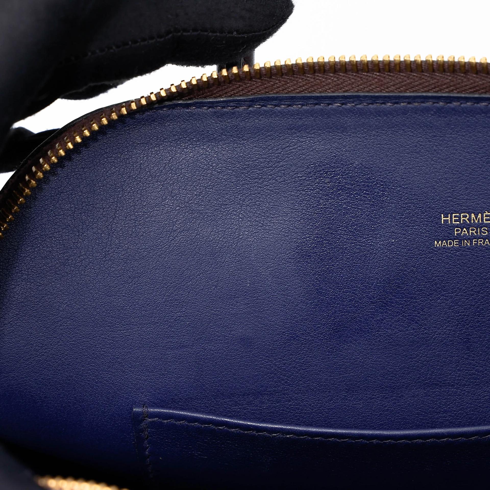 ランク A HERMÈS エルメス ボリード25  ヴェルソ ルージュセリエ (0G) ブルーサフィール (73) エバーカラー ゴールド金具 U刻印 (2022) - 20