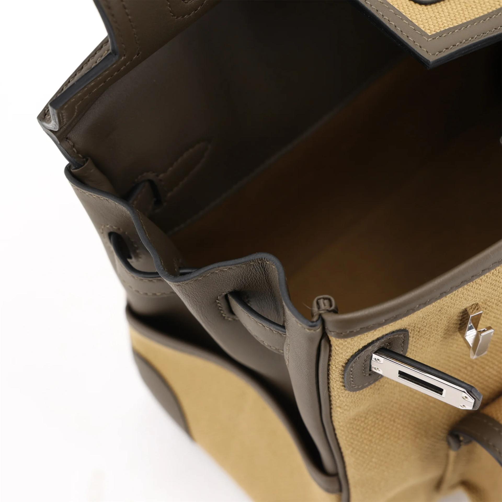 ランク N 新品 HERMÈS エルメス 限定品 バーキン 25 カーゴ ヴェールローデン (V8) デューン トワルゴエラン シルバー金具 G刻印 (2026) - 13