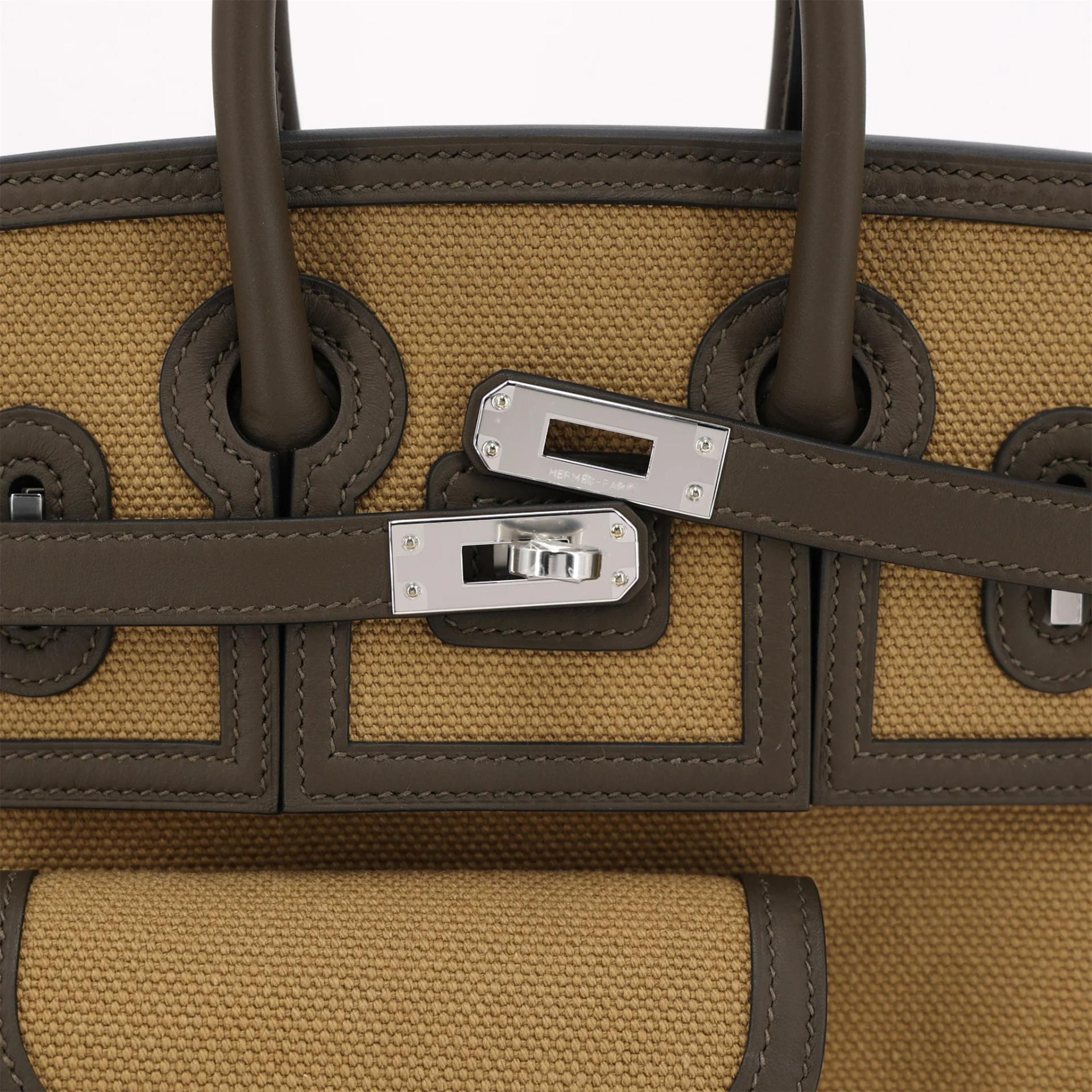 ランク N 新品 HERMÈS エルメス 限定品 バーキン 25 カーゴ ヴェールローデン (V8) デューン トワルゴエラン シルバー金具 G刻印 (2026) - 8