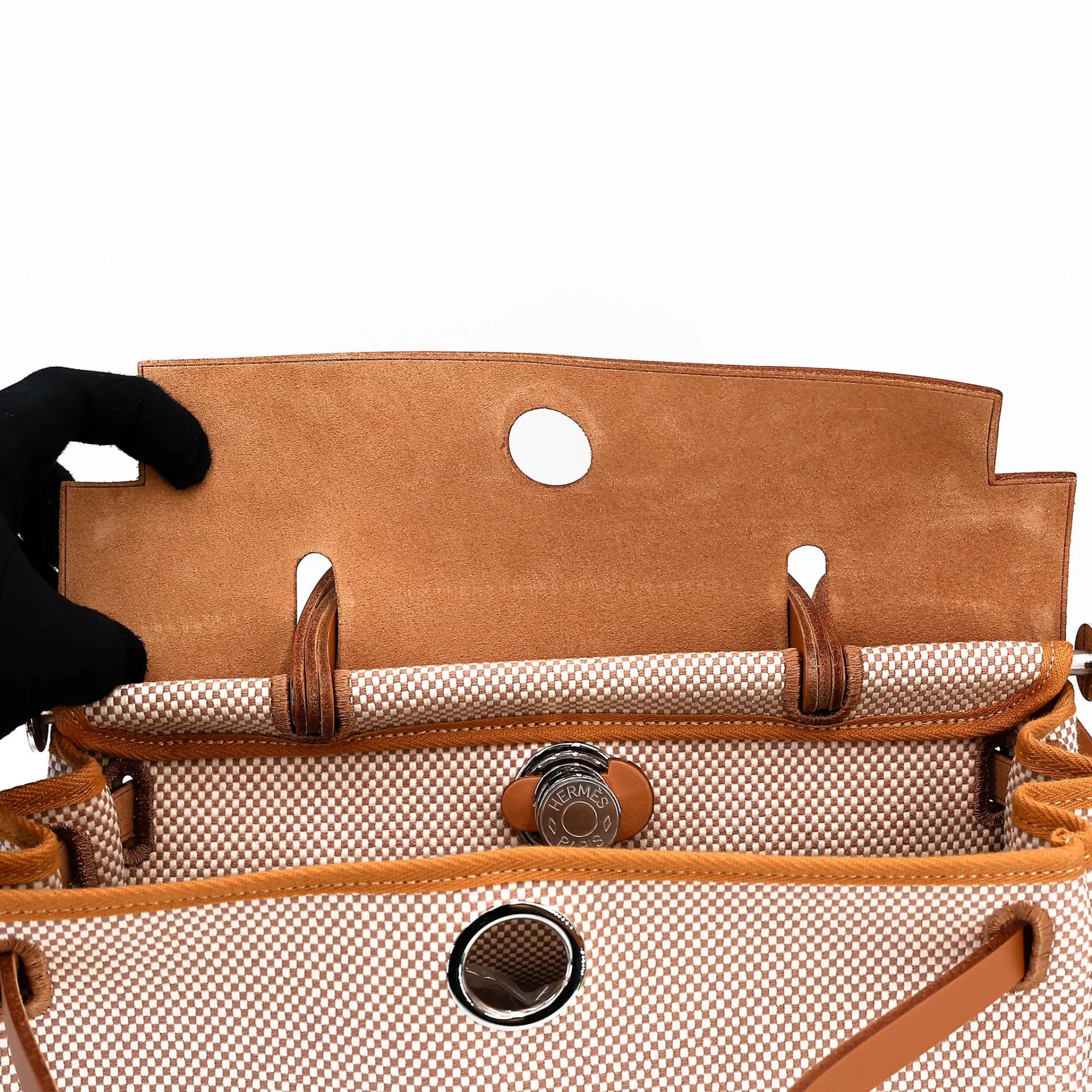 ランク N 新品 HERMÈS エルメス エールバッグPM ゴールド (37) トワルアッシュ シルバー金具 G刻印 (2026) - 15
