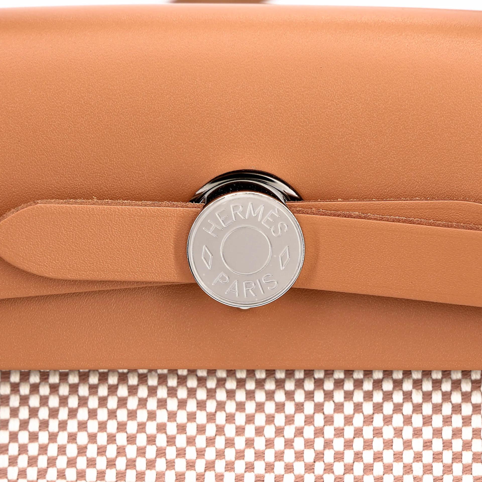 ランク N 新品 HERMÈS エルメス エールバッグPM ゴールド (37) トワルアッシュ シルバー金具 G刻印 (2026) - 14