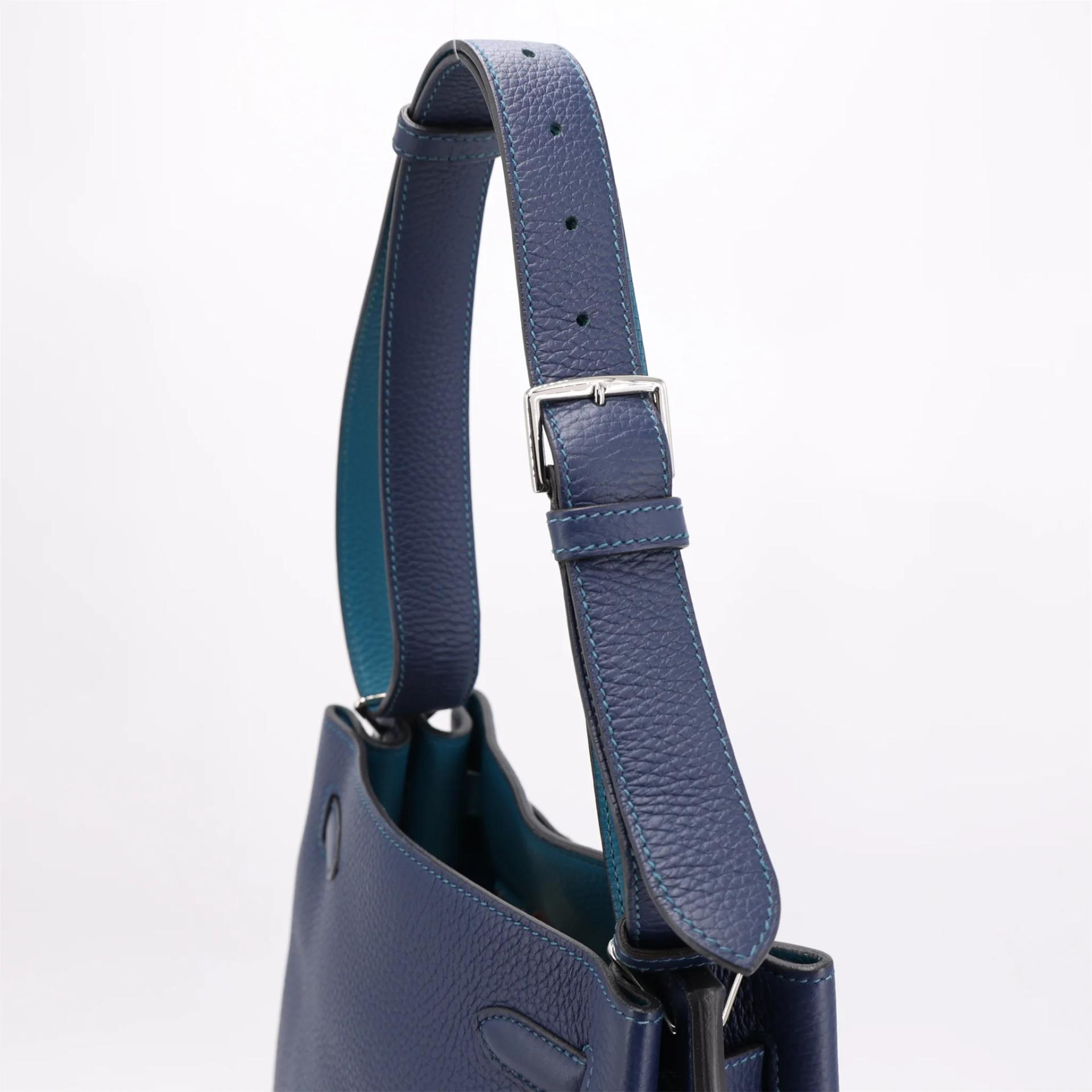 ランク SA HERMÈS エルメス ソーケリー22 ヴェルソ ターコイズ (7B) コルヴェール (1P) トリヨン シルバー金具 □Q刻印 (2013) - 3