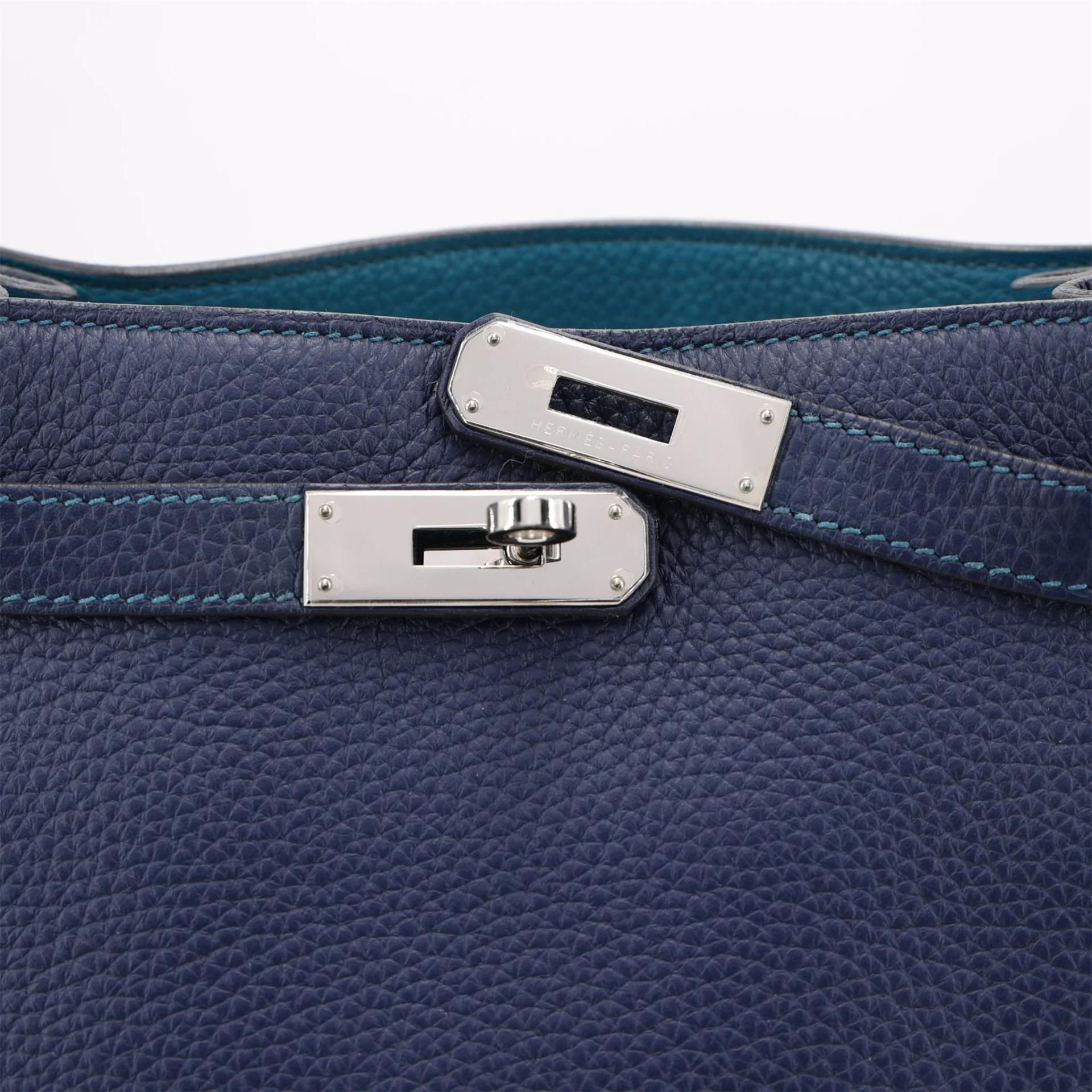 ランク SA HERMÈS エルメス ソーケリー22 ヴェルソ ターコイズ (7B) コルヴェール (1P) トリヨン シルバー金具 □Q刻印 (2013) - 8