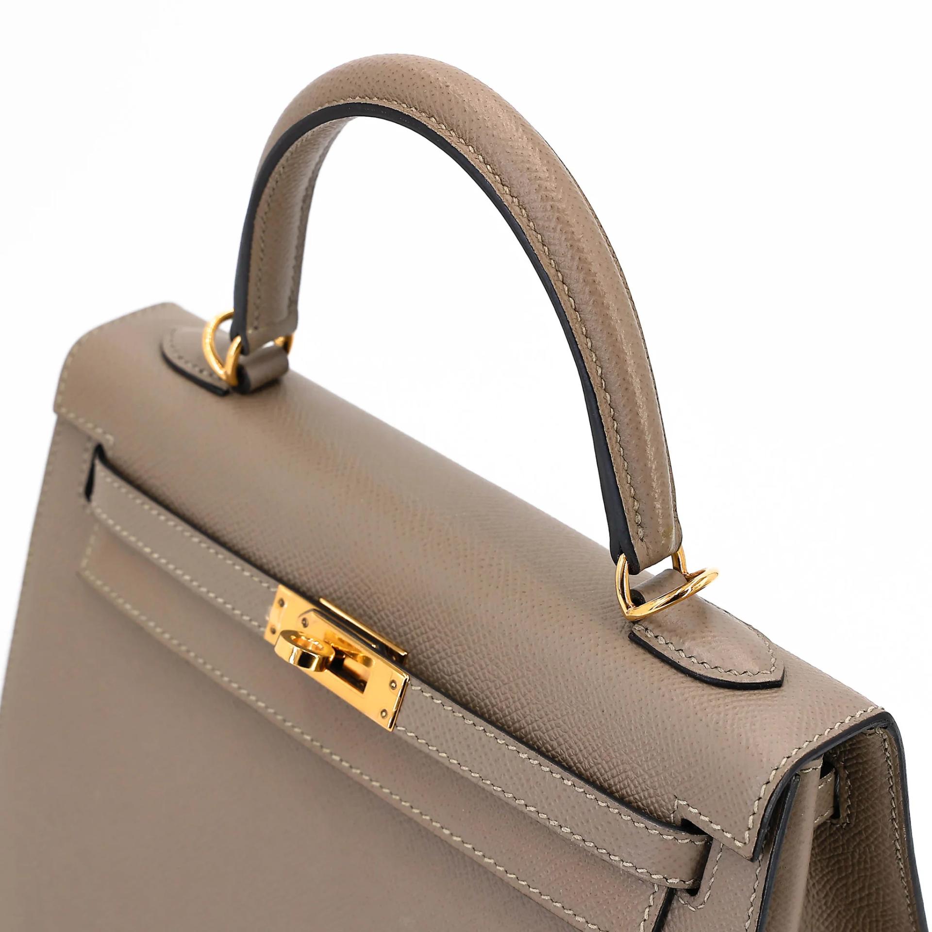 ランク A HERMÈS エルメス ケリー25 セリエ グリアスファルト (M8) エプソン ゴールド金具 C刻印 (2018) - 3