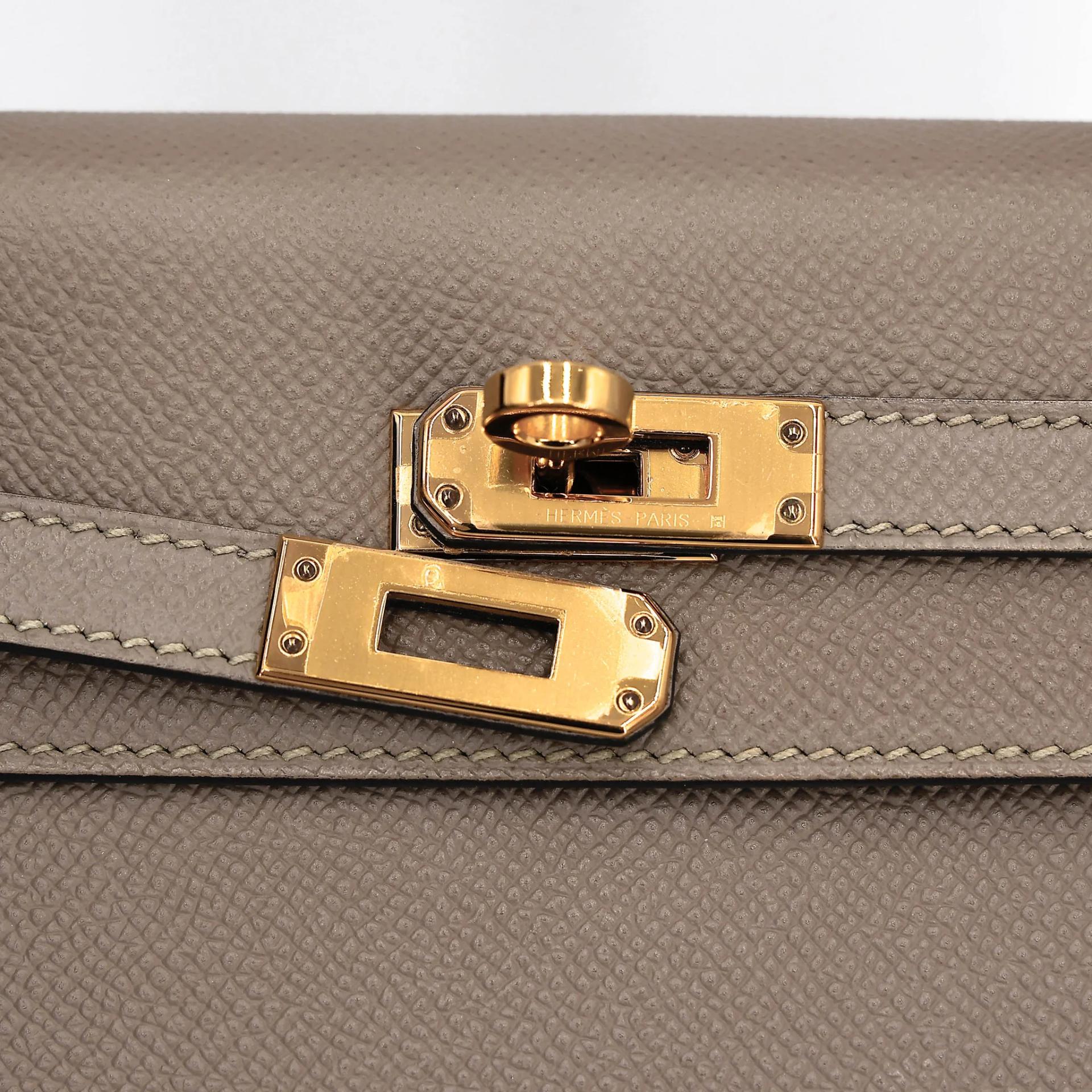 ランク A HERMÈS エルメス ケリー25 セリエ グリアスファルト (M8) エプソン ゴールド金具 C刻印 (2018) - 16