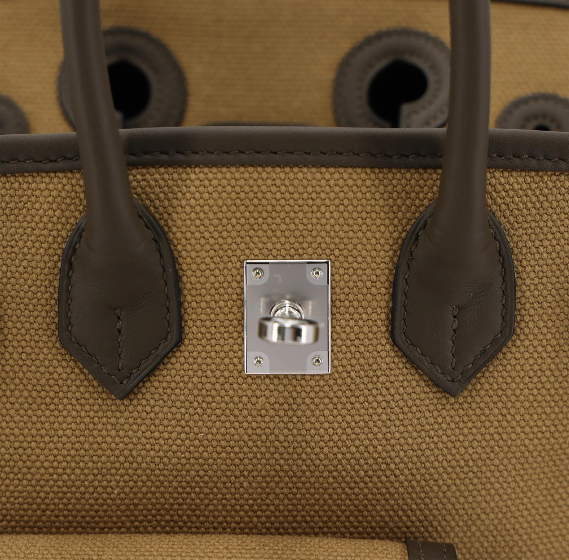 ランク N 新品 HERMÈS エルメス 限定品 バーキン 25 カーゴ ヴェールローデン (V8) デューン トワルゴエラン シルバー金具 G刻印 (2026) - 10