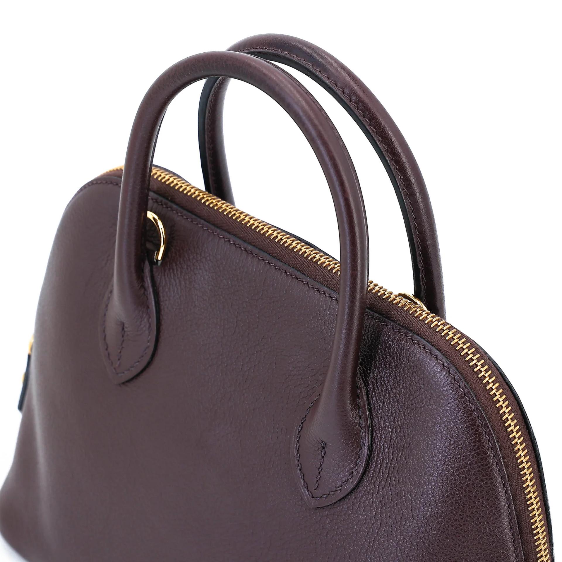 ランク A HERMÈS エルメス ボリード25  ヴェルソ ルージュセリエ (0G) ブルーサフィール (73) エバーカラー ゴールド金具 U刻印 (2022) - 3