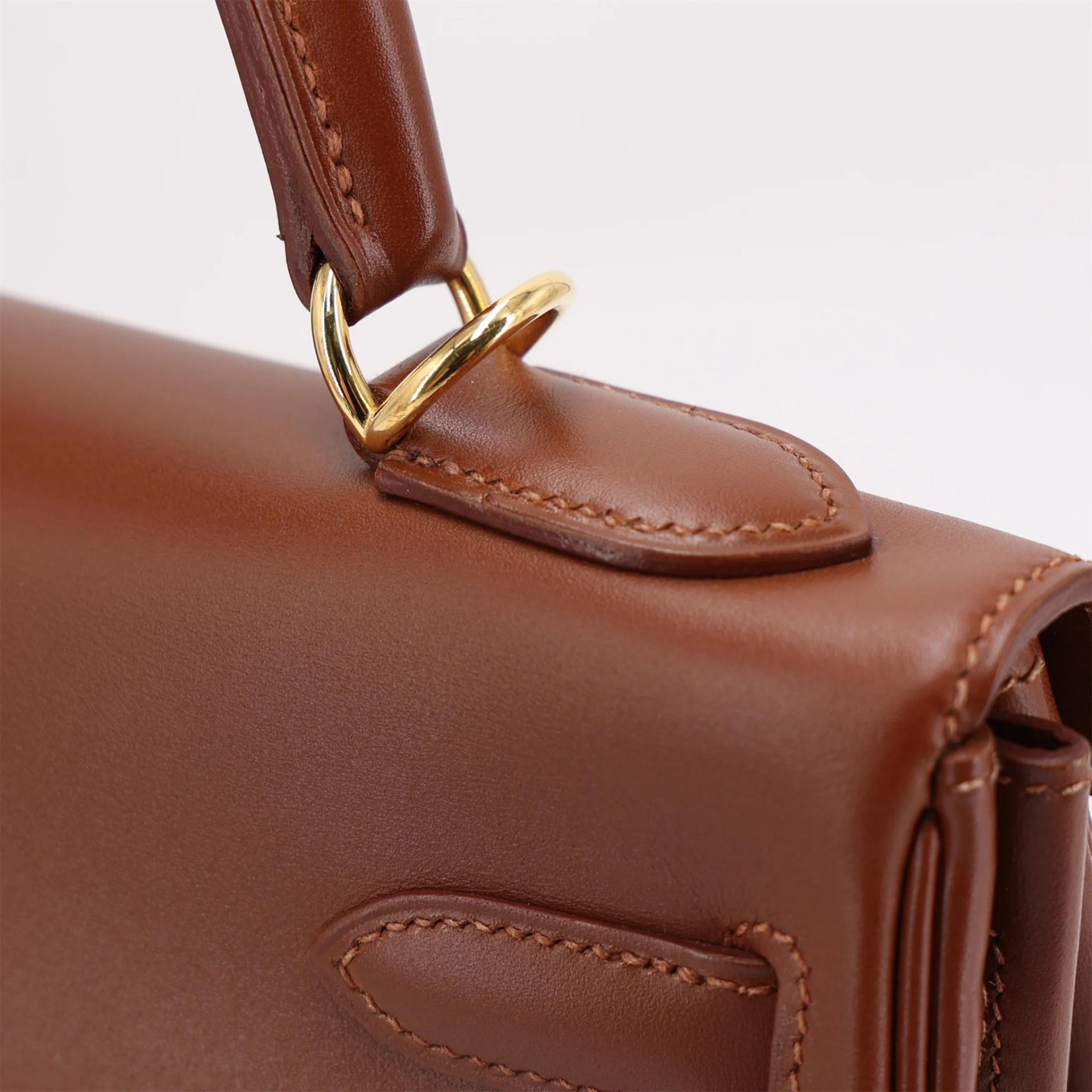 ランク A HERMÈS エルメス ケリー32 キャラメル (28) ボックスカーフ ゴールド金具 □F刻印 (2002) - 4