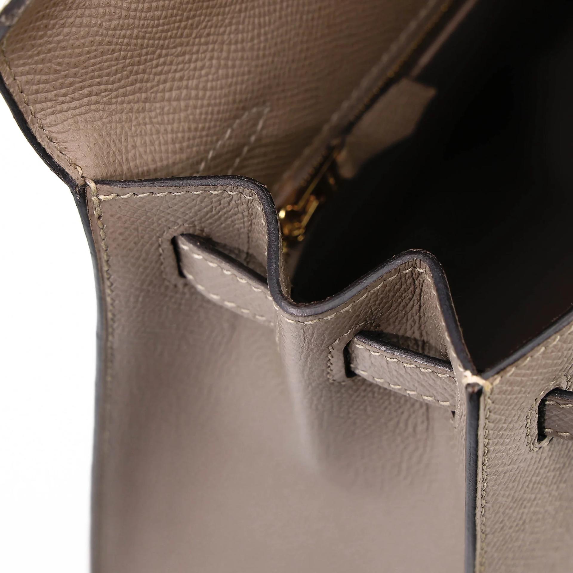ランク A HERMÈS エルメス ケリー25 セリエ グリアスファルト (M8) エプソン ゴールド金具 C刻印 (2018) - 31