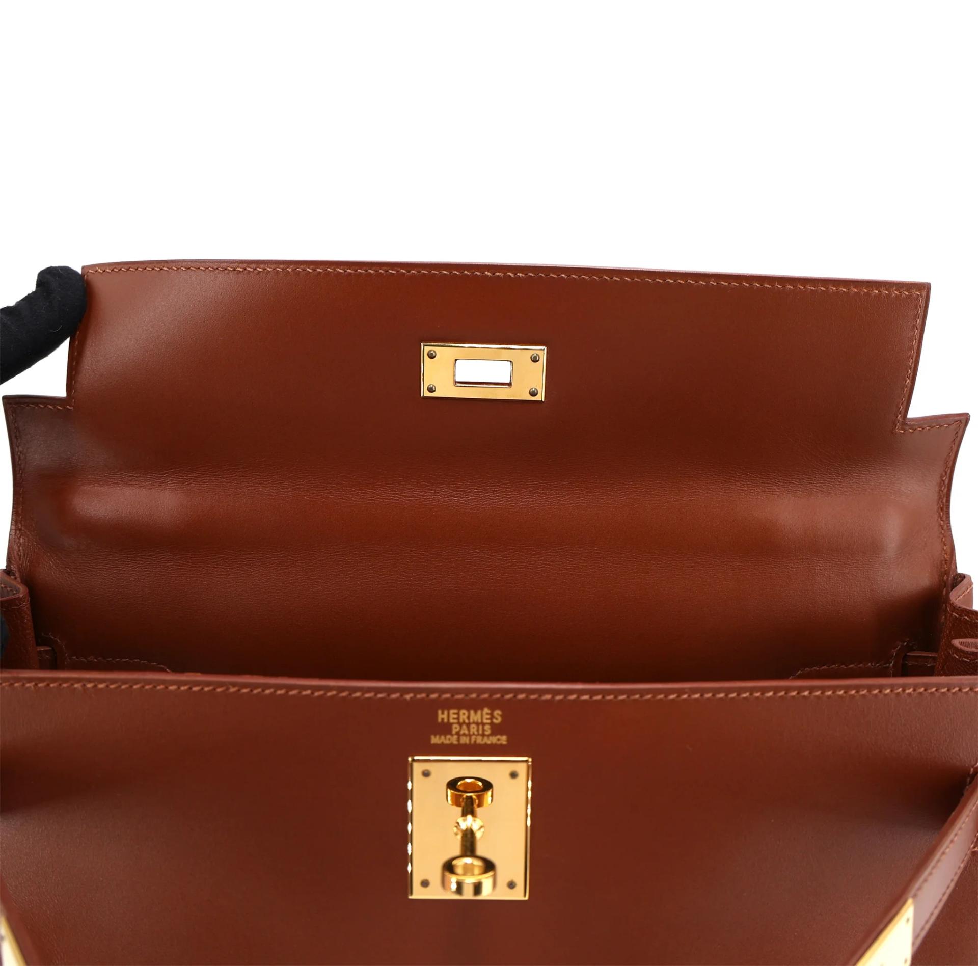ランク A HERMÈS エルメス ケリー32 キャラメル (28) ボックスカーフ ゴールド金具 □F刻印 (2002) - 12