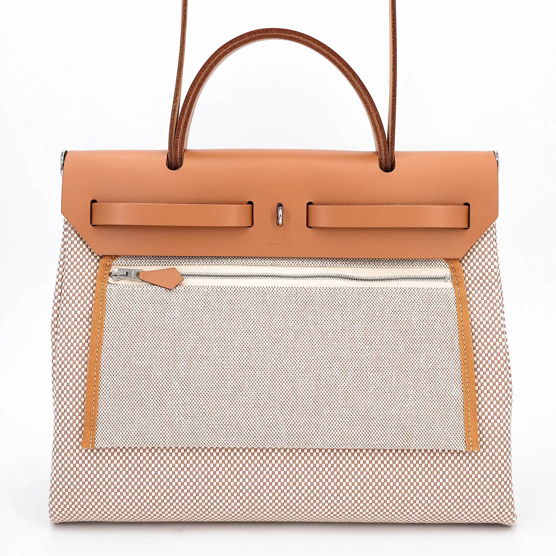 ランク N 新品 HERMÈS エルメス エールバッグPM ゴールド (37) トワルアッシュ シルバー金具 G刻印 (2026) - 2