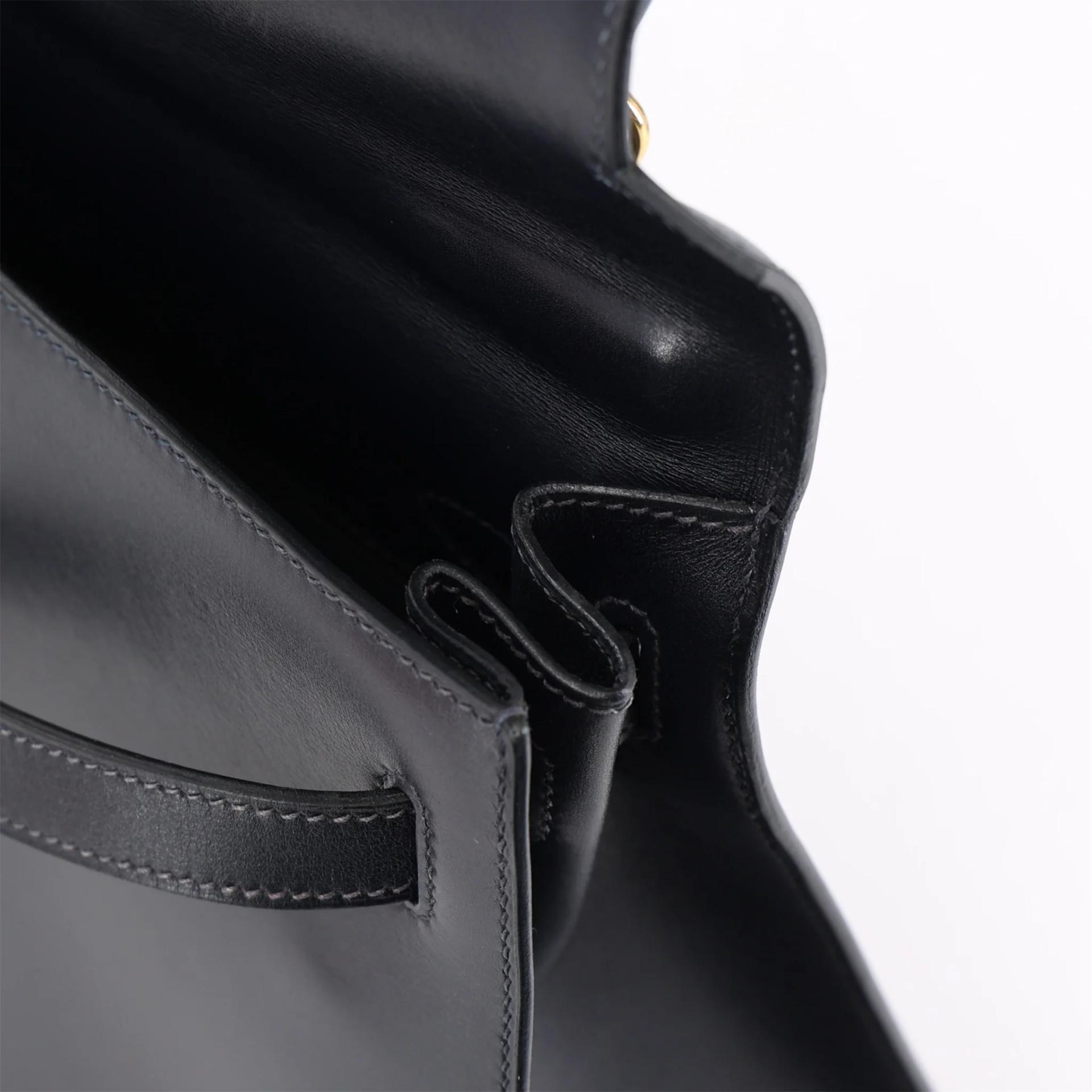 ランク A HERMÈS エルメス ケリー32 セリエ ブルーネイビー (7U) ボックスカーフ ゴールド金具 □M刻印 (2009) - 16