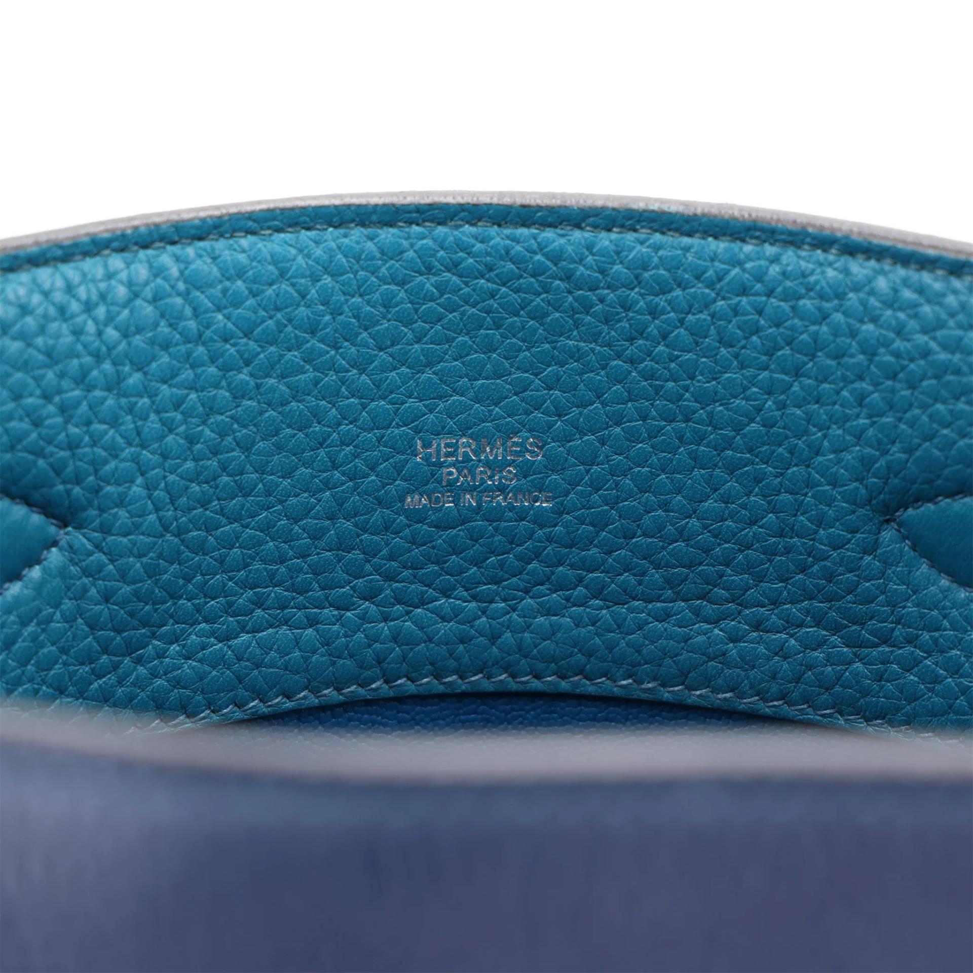 ランク SA HERMÈS エルメス ソーケリー22 ヴェルソ ターコイズ (7B) コルヴェール (1P) トリヨン シルバー金具 □Q刻印 (2013) - 11
