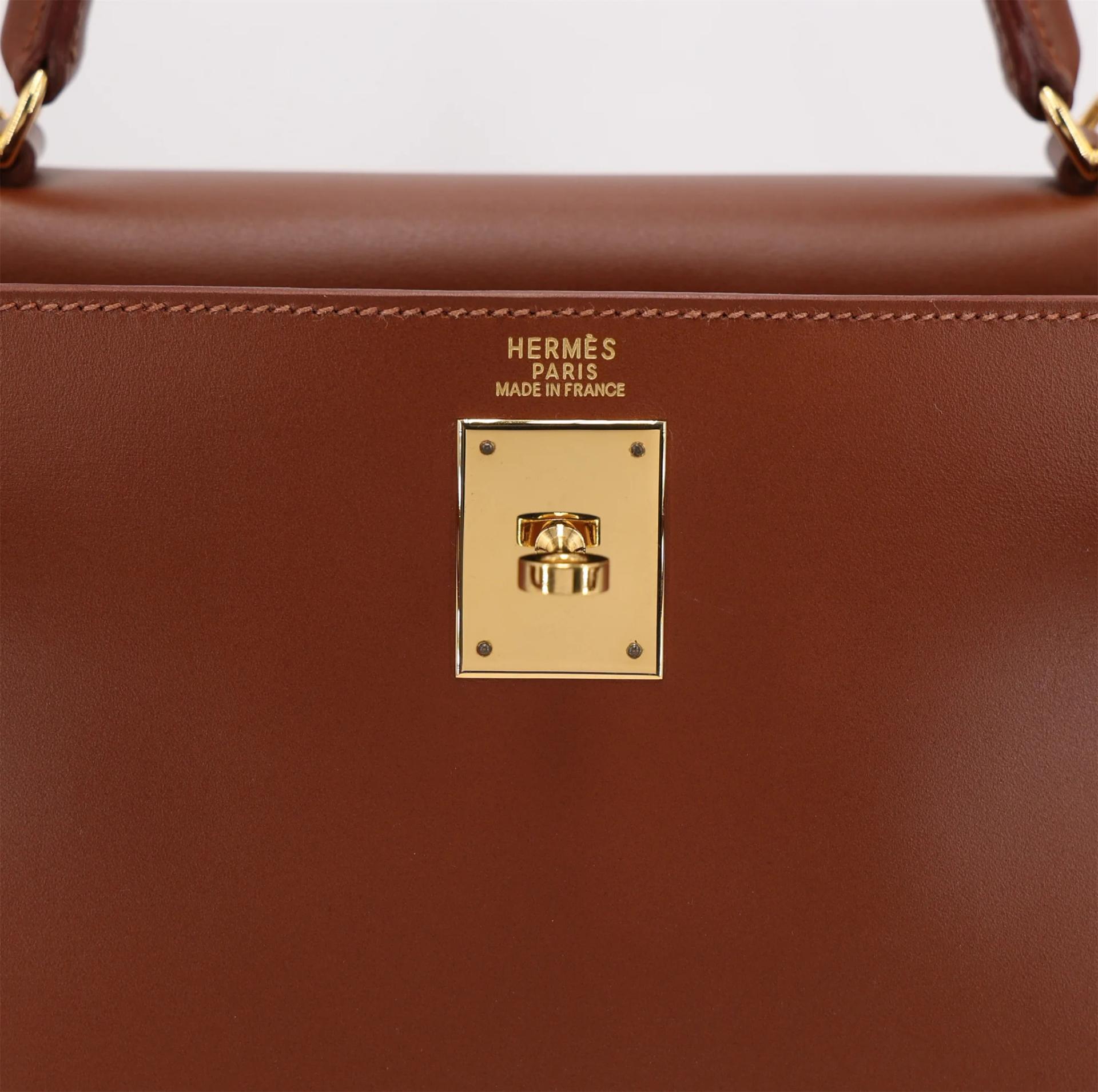 ランク A HERMÈS エルメス ケリー32 キャラメル (28) ボックスカーフ ゴールド金具 □F刻印 (2002) - 11