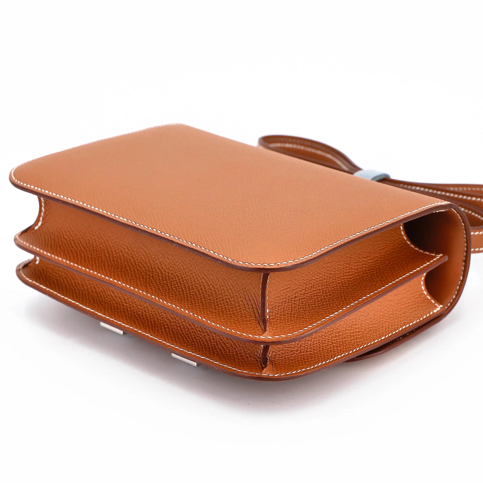 Brand New ( Rank N ) HERMÈS Constance Mini 19 Mirror Gold (37) Epsom Palladium hardware G (2026) - 6