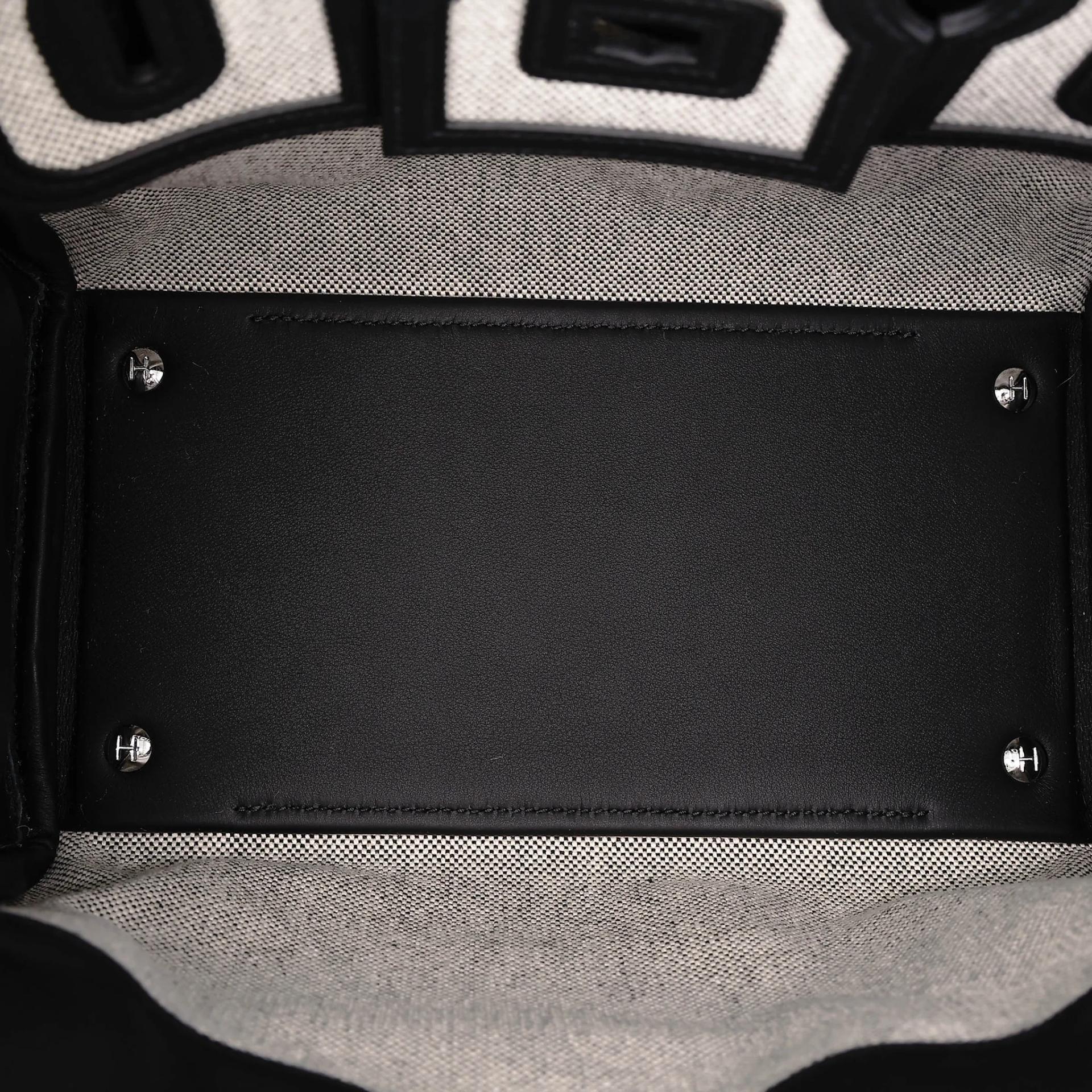 Brand New ( Rank N ) HERMÈS Limited Edition Birkin Cargo 25 Noir (89) Toile Goeland canvas Swift Palladium hardware K (2025) - 21