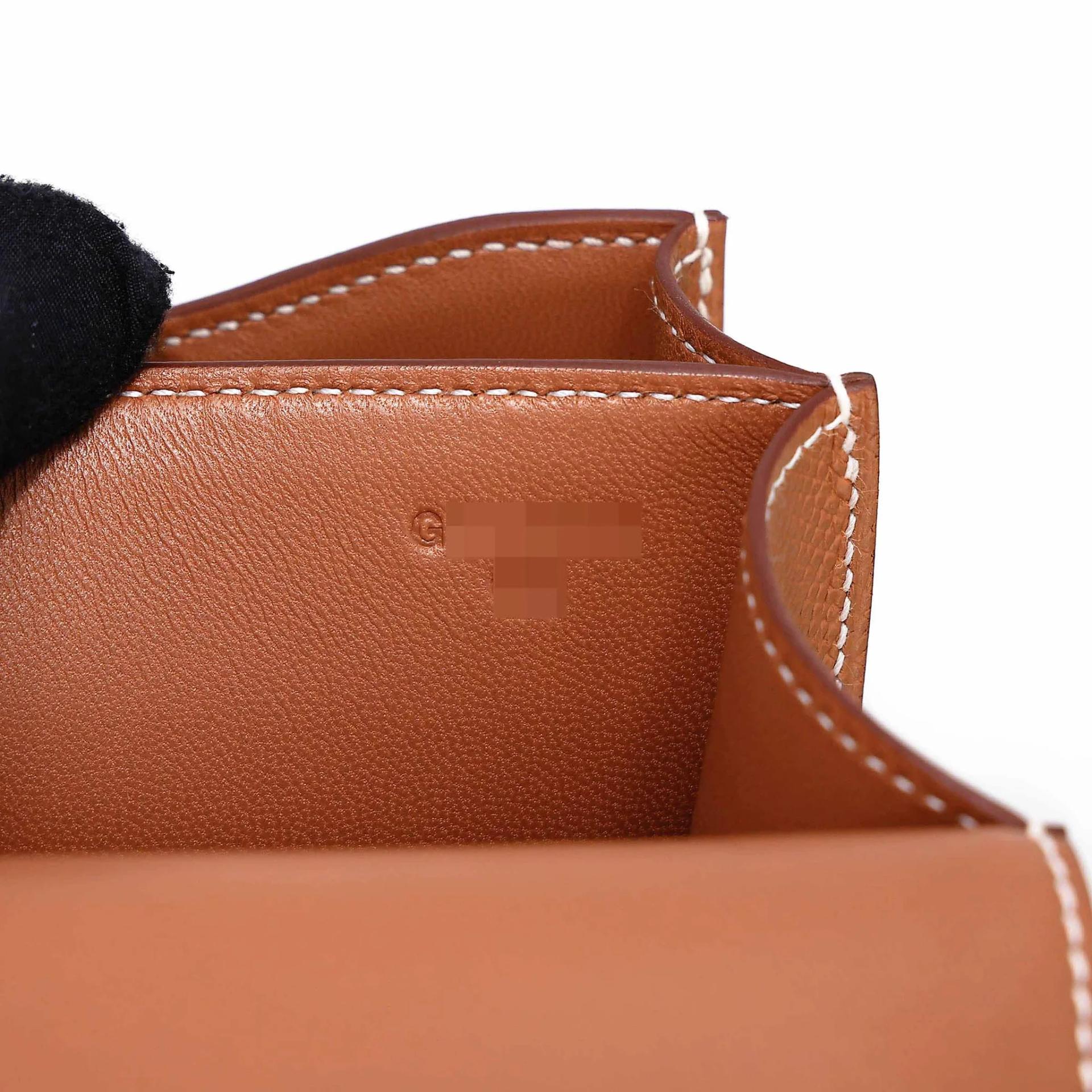 Brand New ( Rank N ) HERMÈS Constance Mini 19 Mirror Gold (37) Epsom Palladium hardware G (2026) - 13