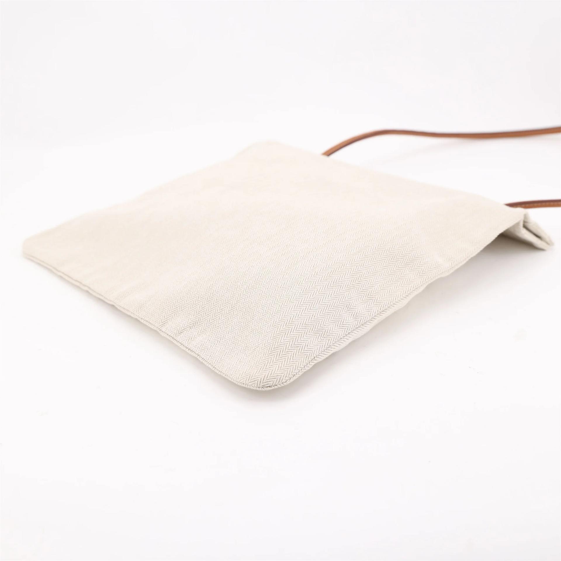 Unused ( Rank NS ) HERMÈS Aline Grooming Bag Gold (37) Craie (10) Canvas Swift Palladium hardware K (2025) - 7