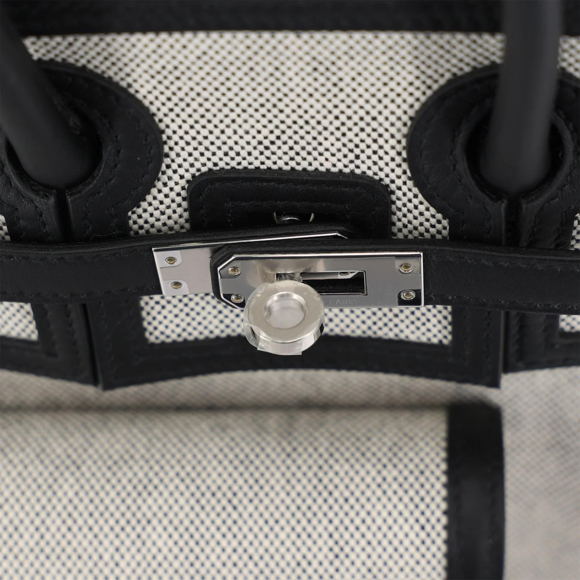Brand New ( Rank N ) HERMÈS Limited Edition Birkin Cargo 25 Noir (89) Ecru Toile H canvas Swift Palladium hardware K (2025) - 9