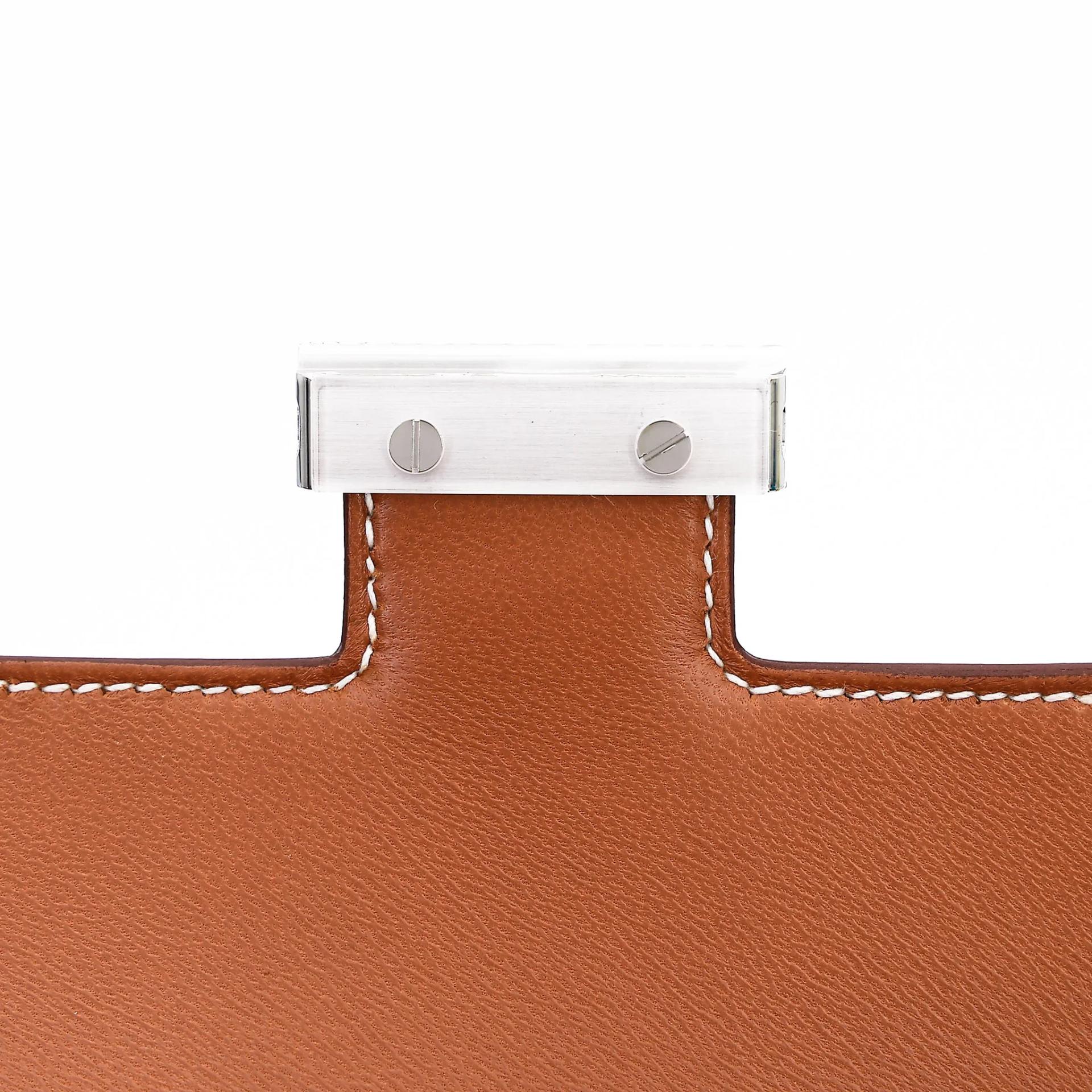 Brand New ( Rank N ) HERMÈS Constance Mini 19 Mirror Gold (37) Epsom Palladium hardware G (2026) - 10