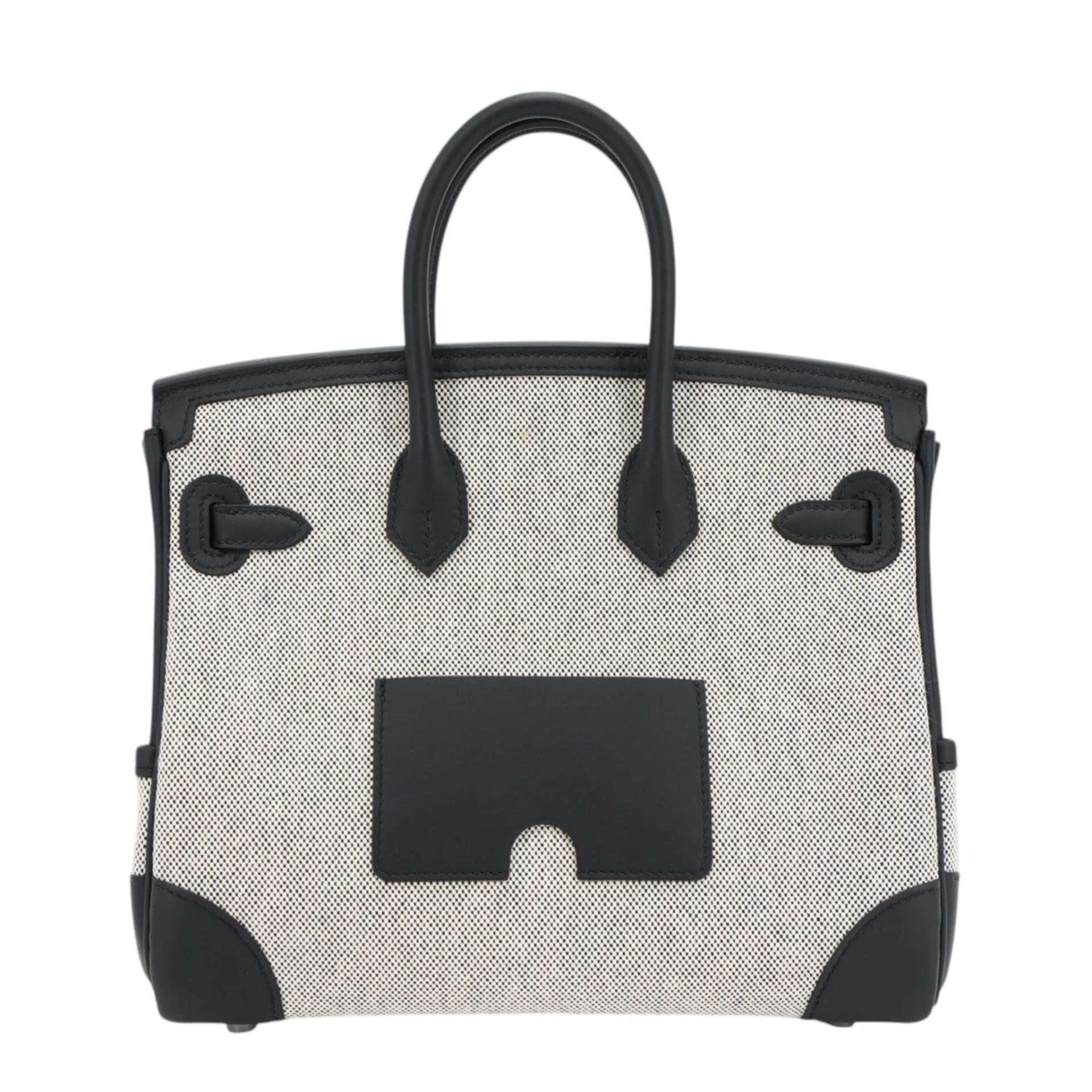 Brand New ( Rank N ) HERMÈS Limited Edition Birkin Cargo 25 Noir (89) Ecru Toile H canvas Swift Palladium hardware K (2025) - 2