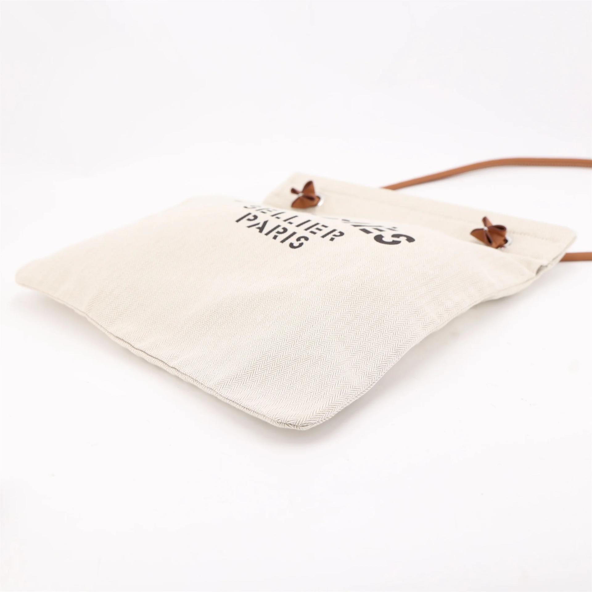 Unused ( Rank NS ) HERMÈS Aline Grooming Bag Gold (37) Craie (10) Canvas Swift Palladium hardware K (2025) - 5
