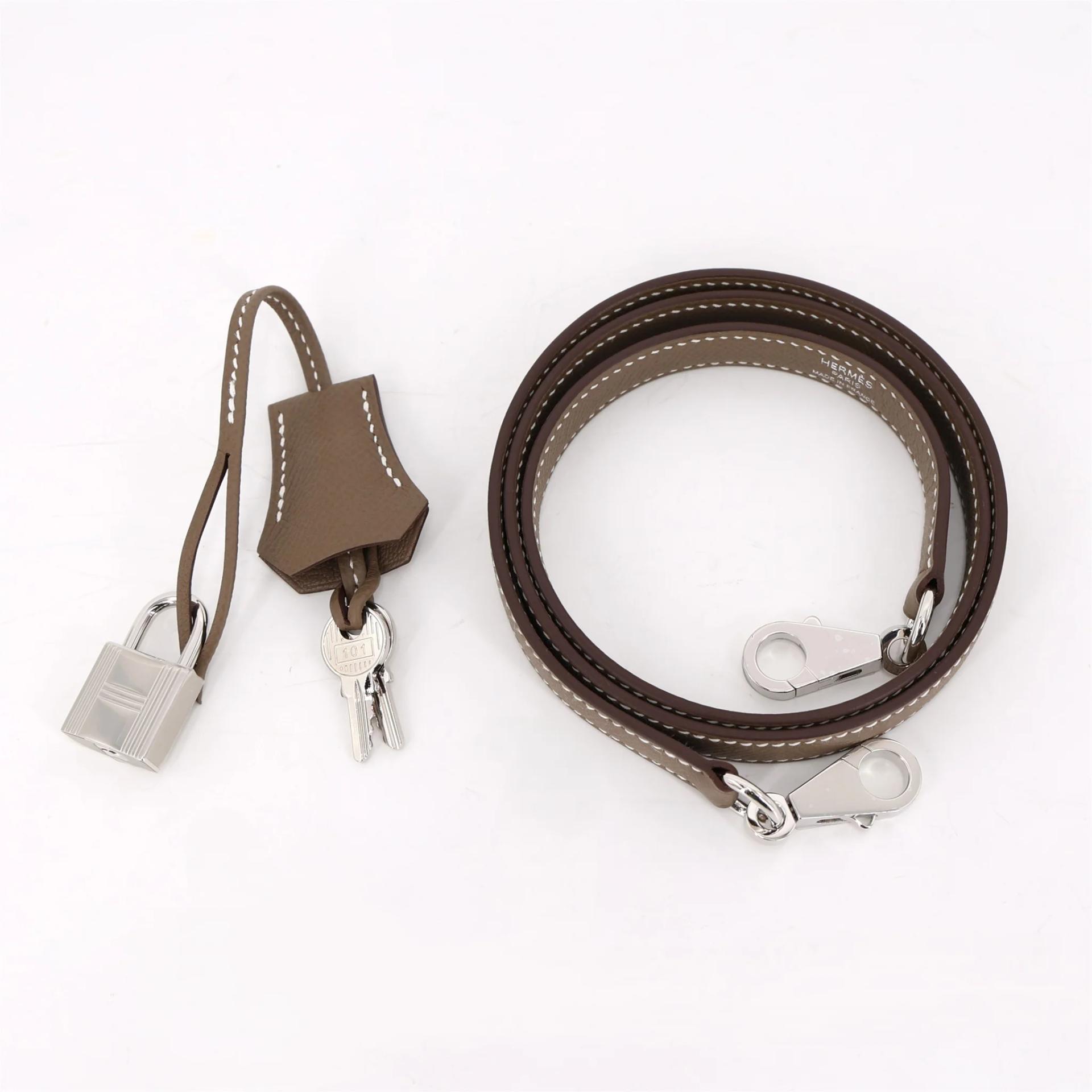 Brand New ( Rank N ) HERMÈS Kelly 25 Sellier Etoupe (18) Epsom Palladium hardware G (2026) - 17