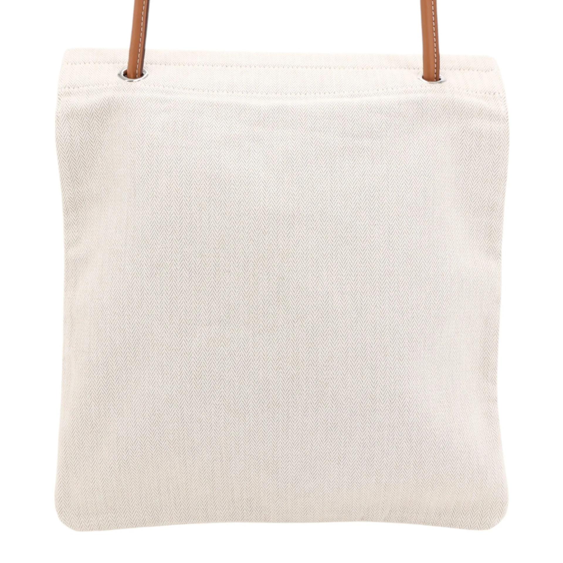 Unused ( Rank NS ) HERMÈS Aline Grooming Bag Gold (37) Craie (10) Canvas Swift Palladium hardware K (2025) - 2