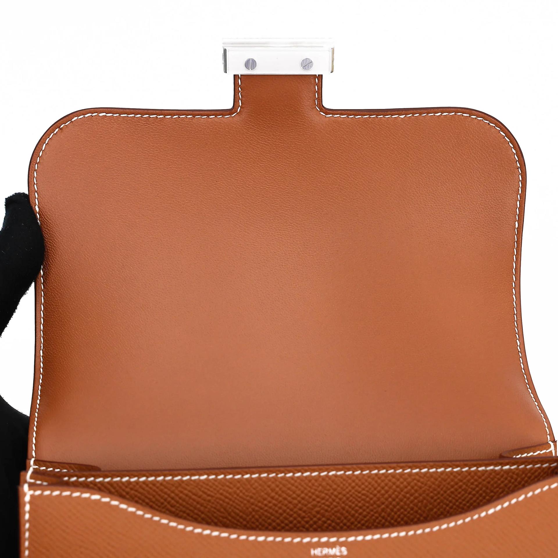 Brand New ( Rank N ) HERMÈS Constance Mini 19 Mirror Gold (37) Epsom Palladium hardware G (2026) - 11