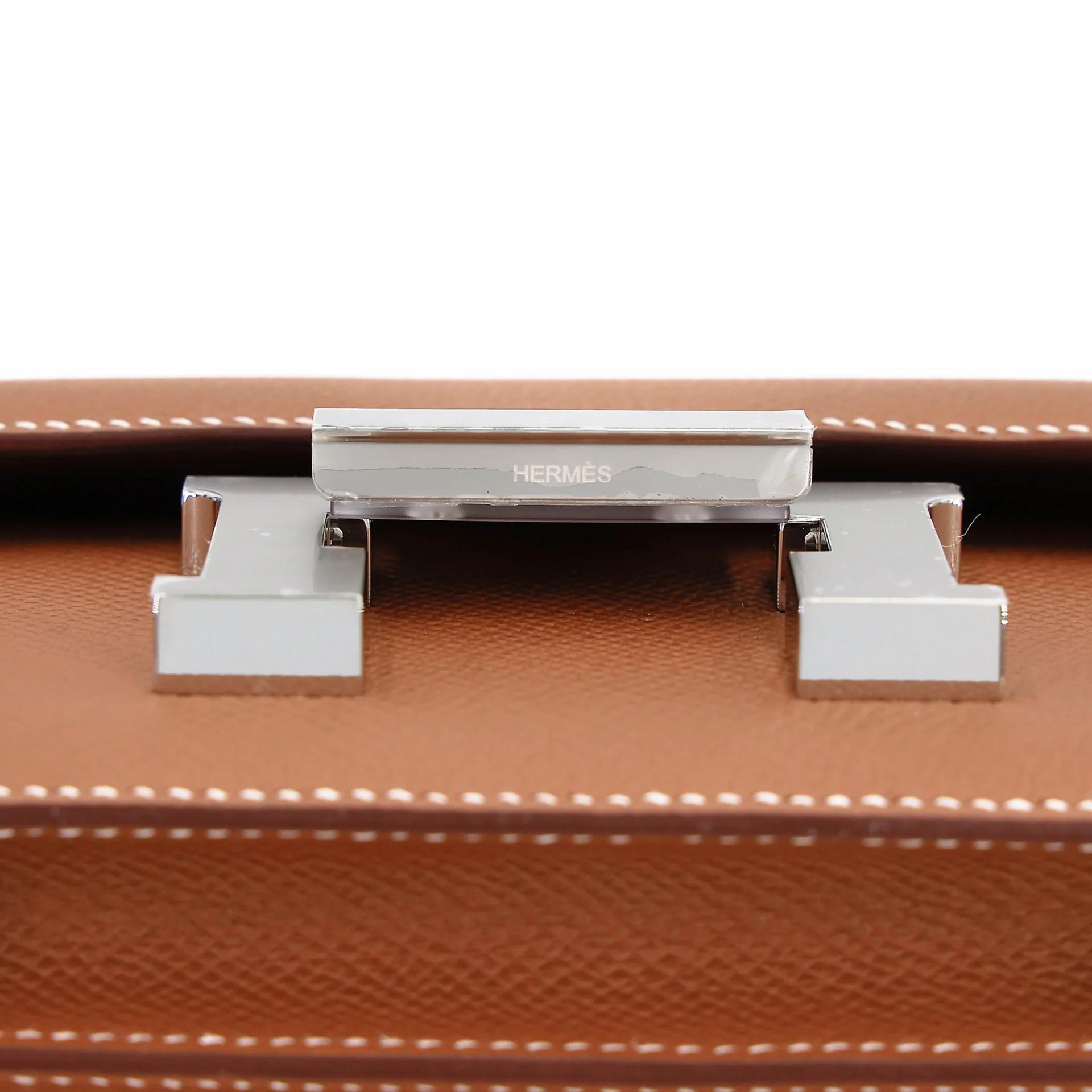 Brand New ( Rank N ) HERMÈS Constance Mini 19 Mirror Gold (37) Epsom Palladium hardware G (2026) - 9