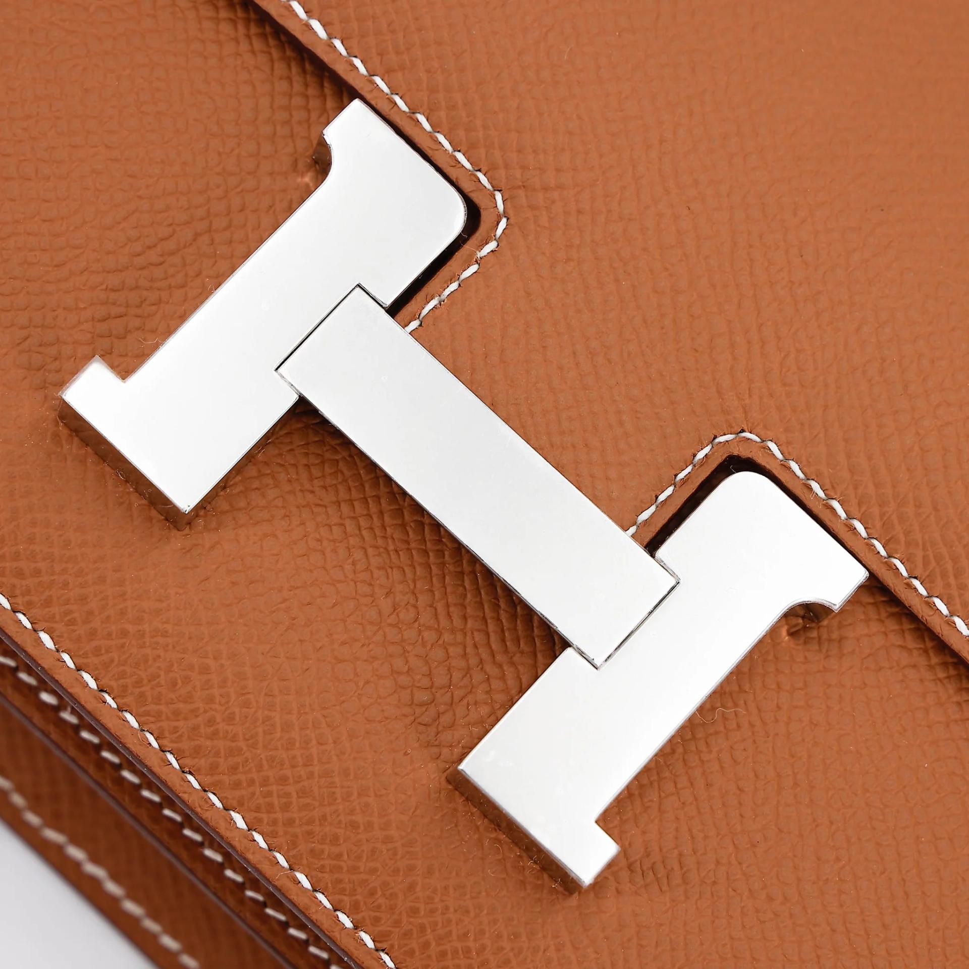 Brand New ( Rank N ) HERMÈS Constance Mini 19 Mirror Gold (37) Epsom Palladium hardware G (2026) - 8