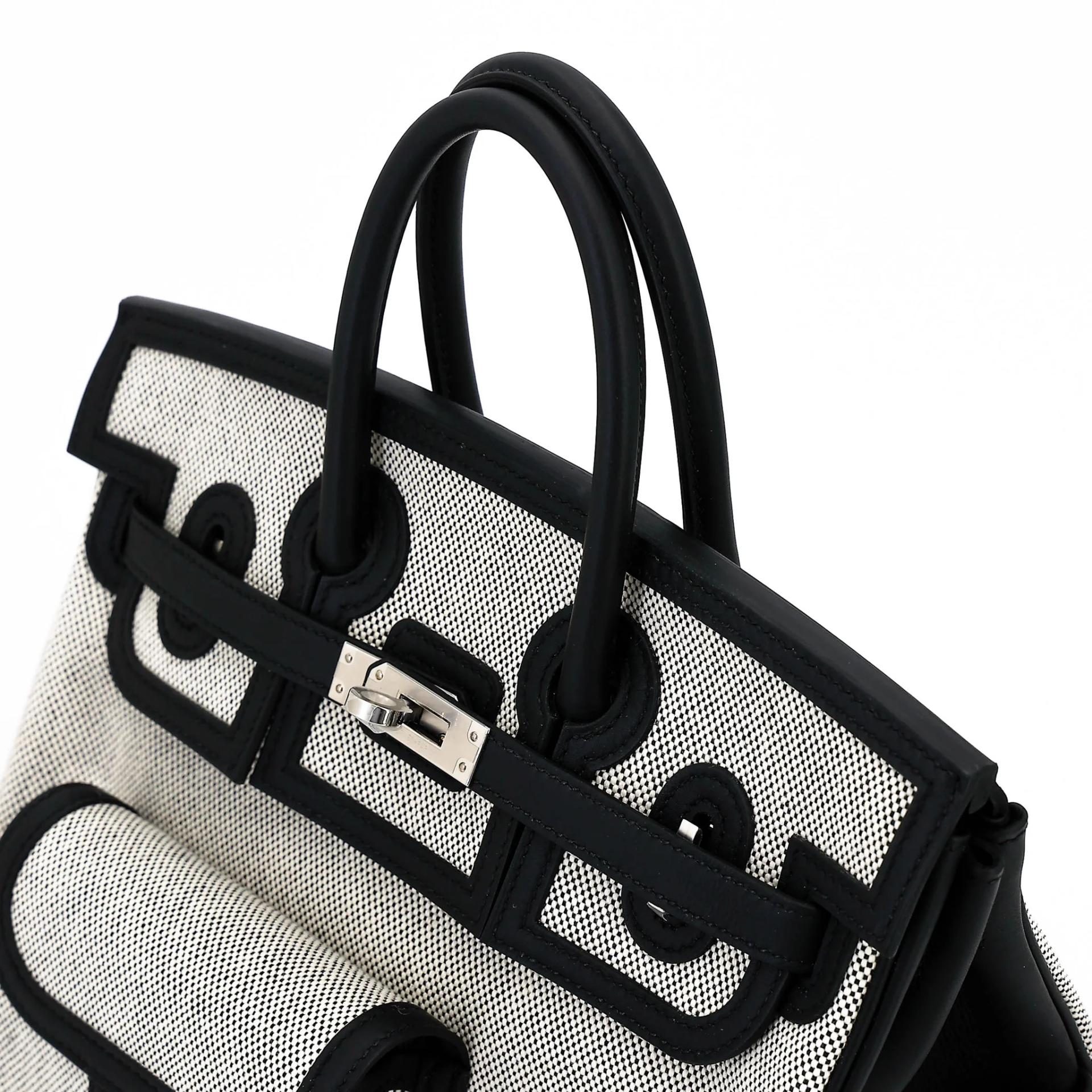Brand New ( Rank N ) HERMÈS Limited Edition Birkin Cargo 25 Noir (89) Toile Goeland canvas Swift Palladium hardware K (2025) - 3